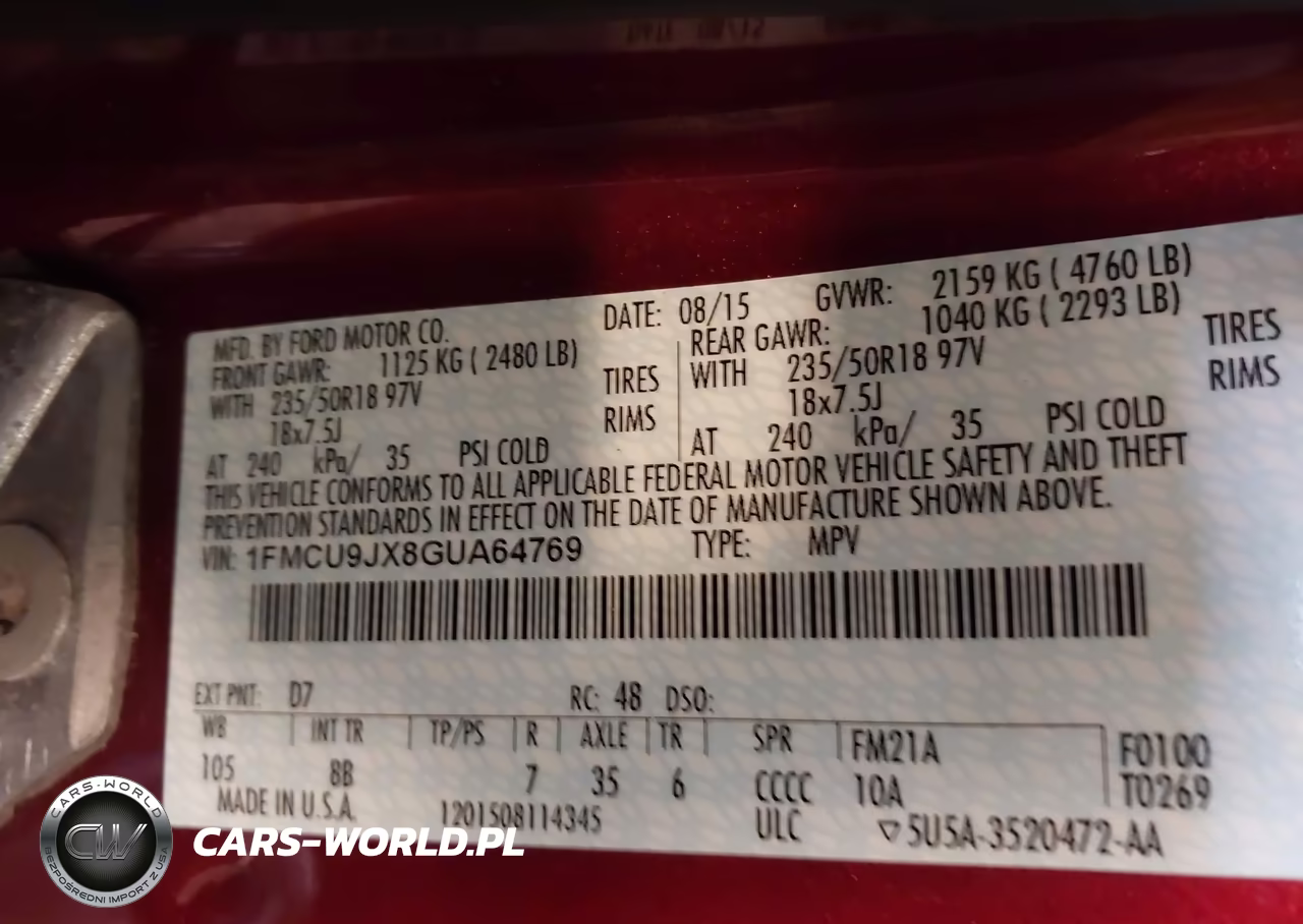 2016 Ford Escape Titanium VIN:1FMCU9JX8GUA64769 - 9