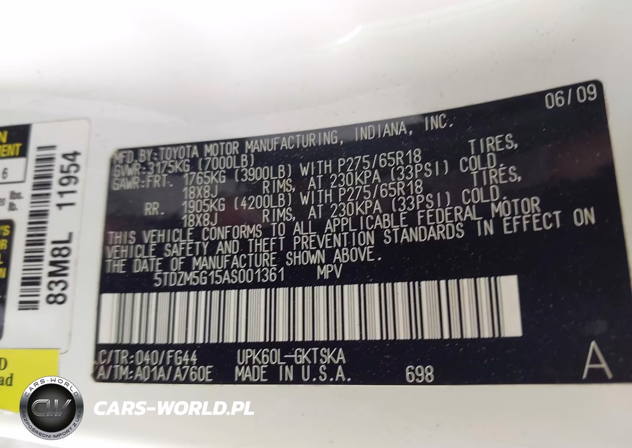 2010 Toyota Sequoia Sr5 4.6L V8 VIN:5TDZM5G15AS001361 - 9