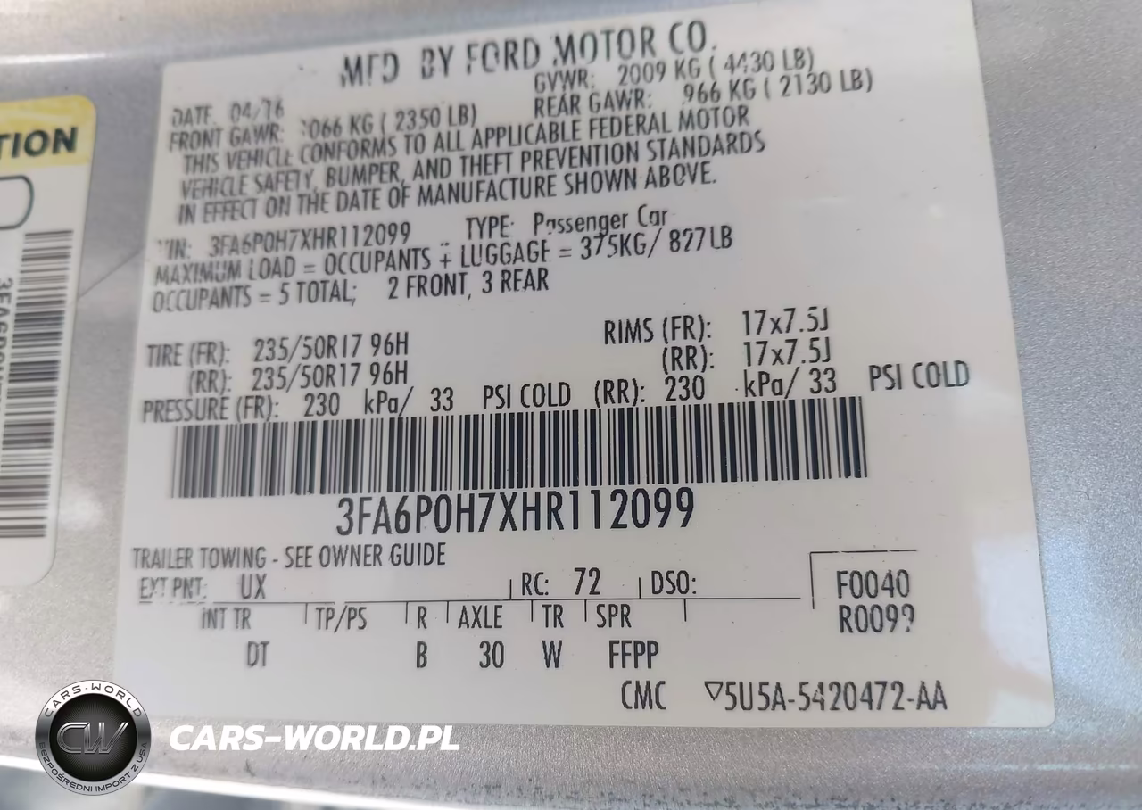 2017 Ford Fusion Se VIN:3FA6P0H7XHR112099 - 9