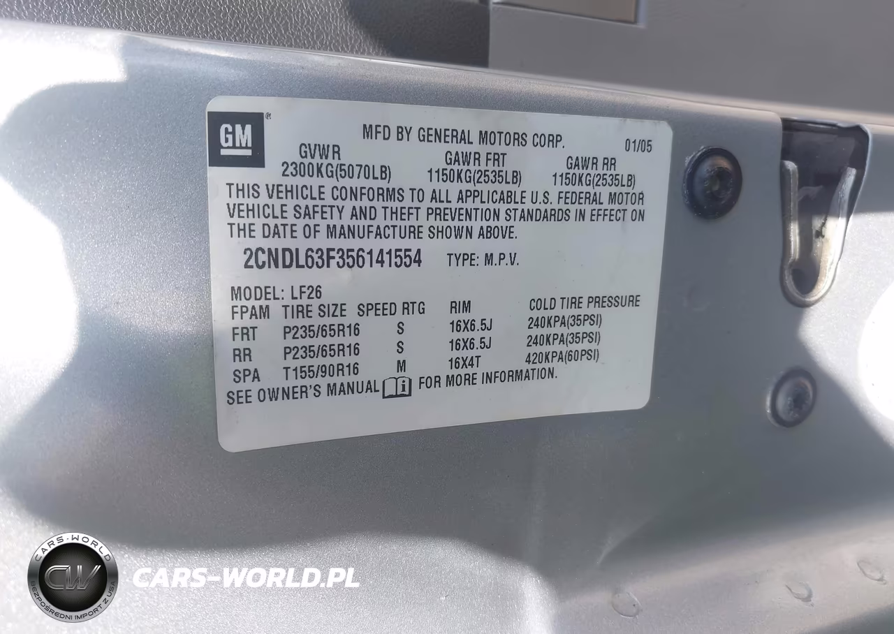 2005 Chevrolet Equinox Lt VIN:2CNDL63F356141554 - 9