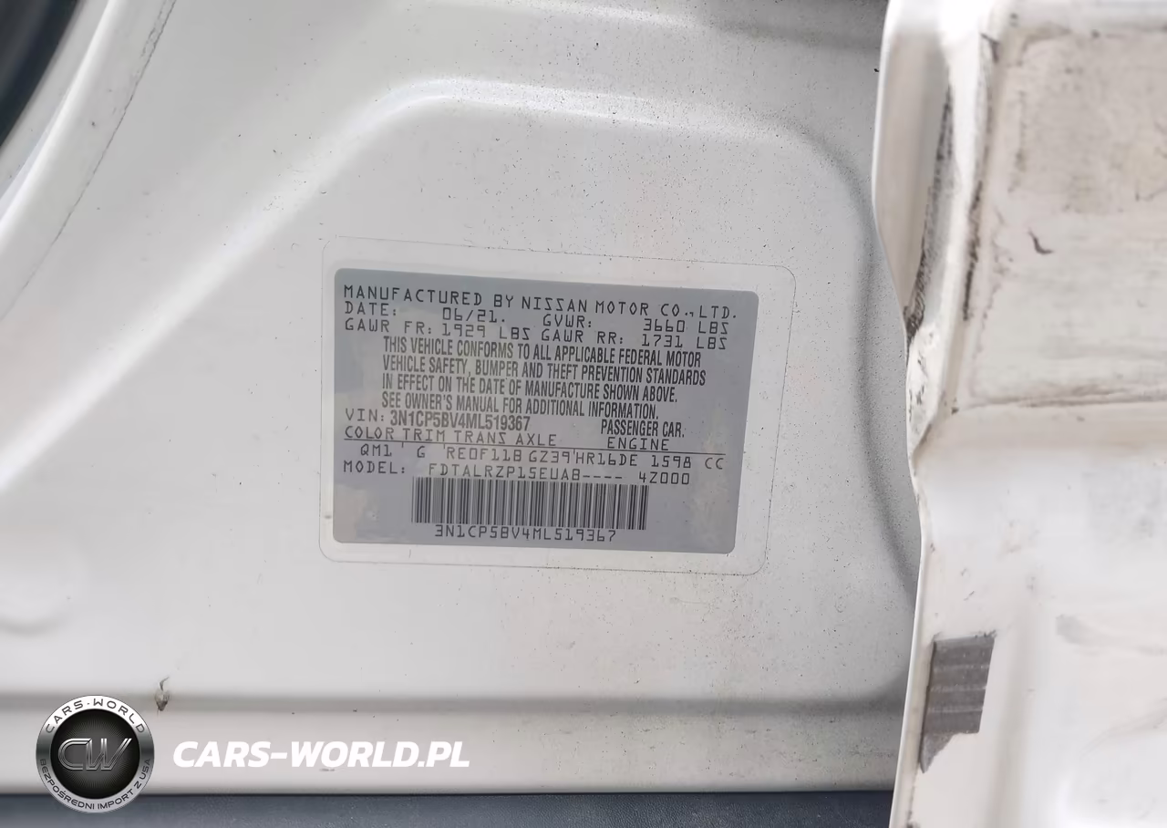 2021 Nissan Kicks S Xtronic Cvt VIN:3N1CP5BV4ML519367 - 9