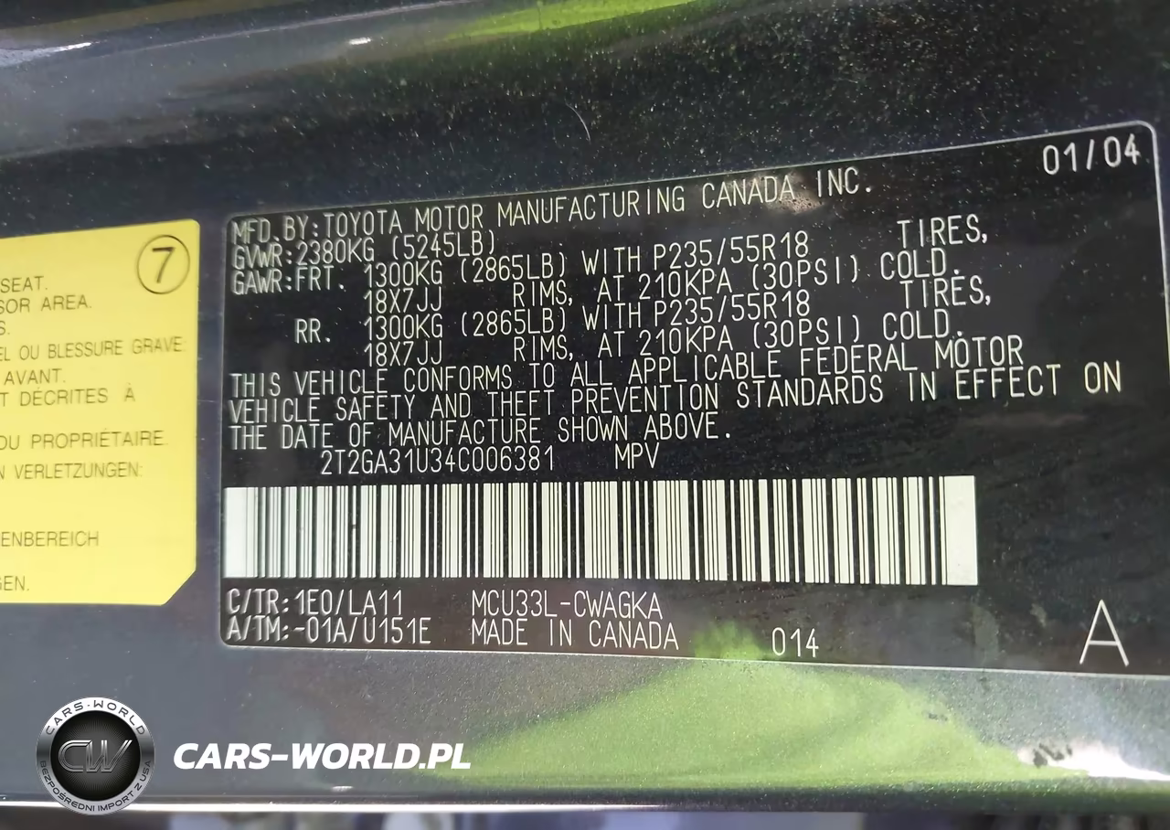 2004 Lexus Rx 330 VIN:2T2GA31U34C006381 - 9
