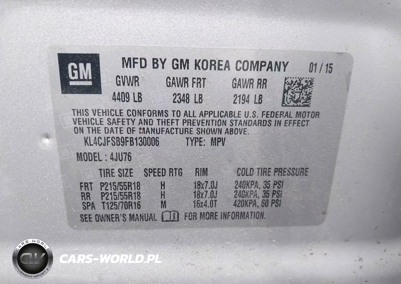 2015 Buick Encore Convenience VIN:KL4CJFSB9FB130006 - 9