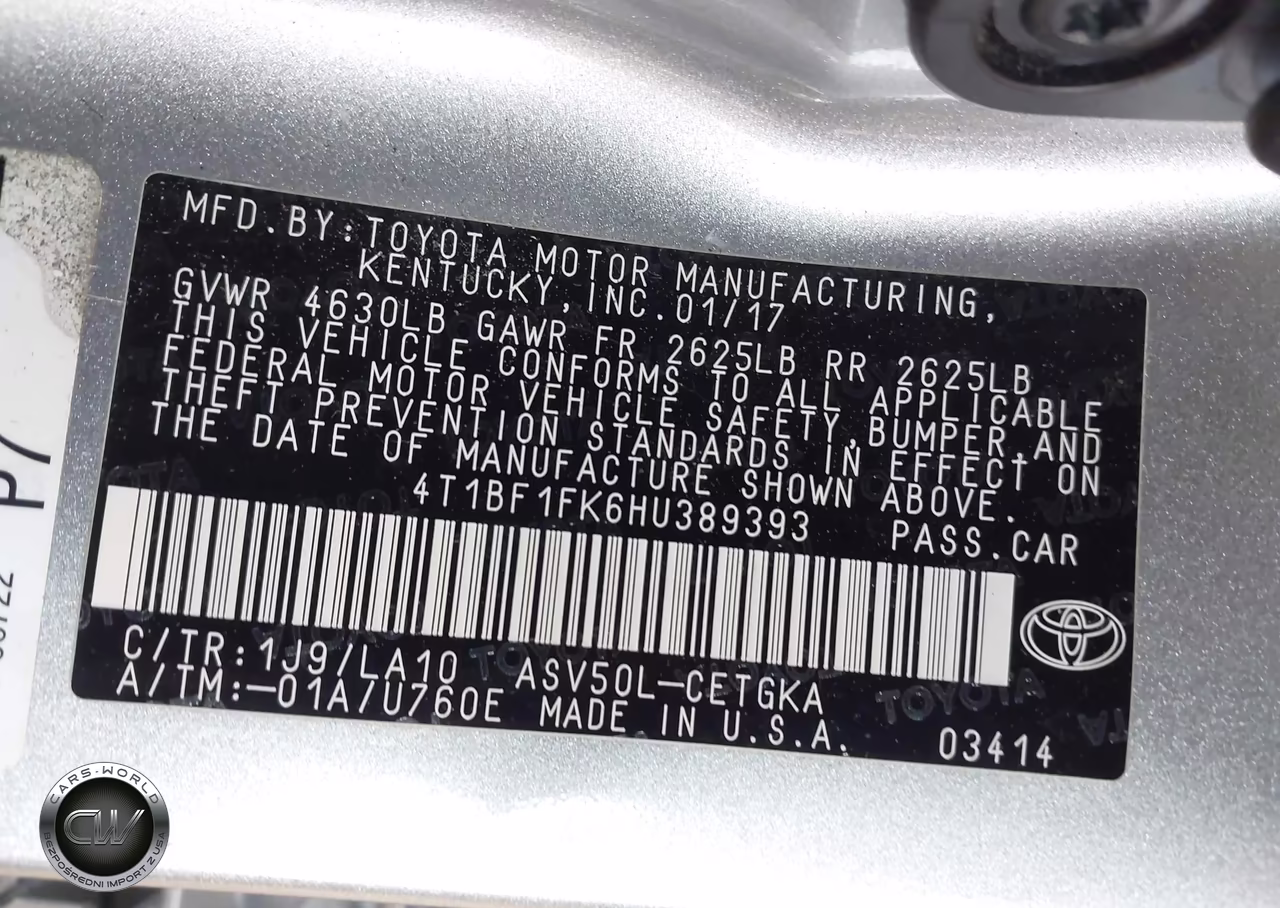 2017 Toyota Camry Xle VIN:4T1BF1FK6HU389393 - 9