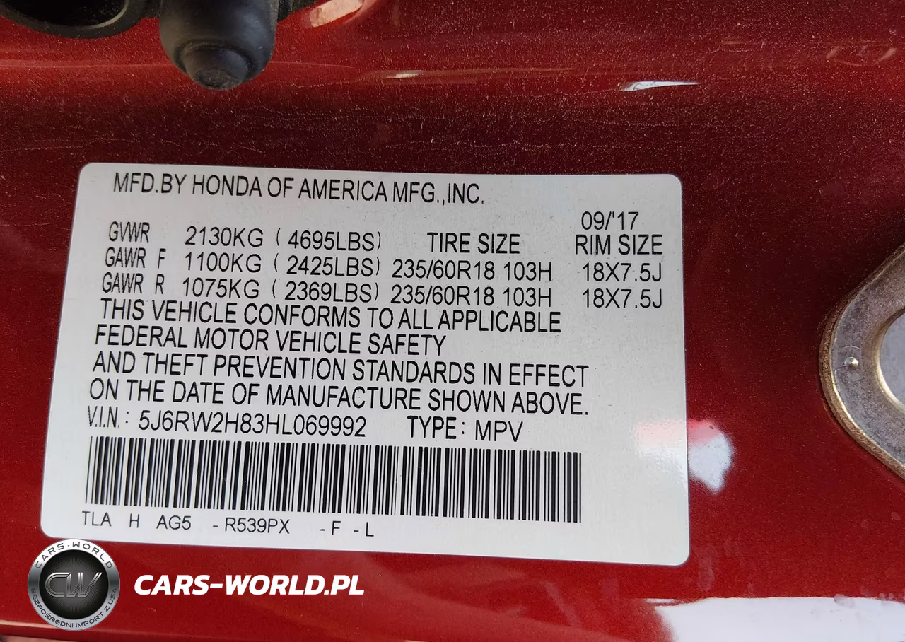 2017 Honda Cr-V Ex-L-Ex-L Navi VIN:5J6RW2H83HL069992 - 9