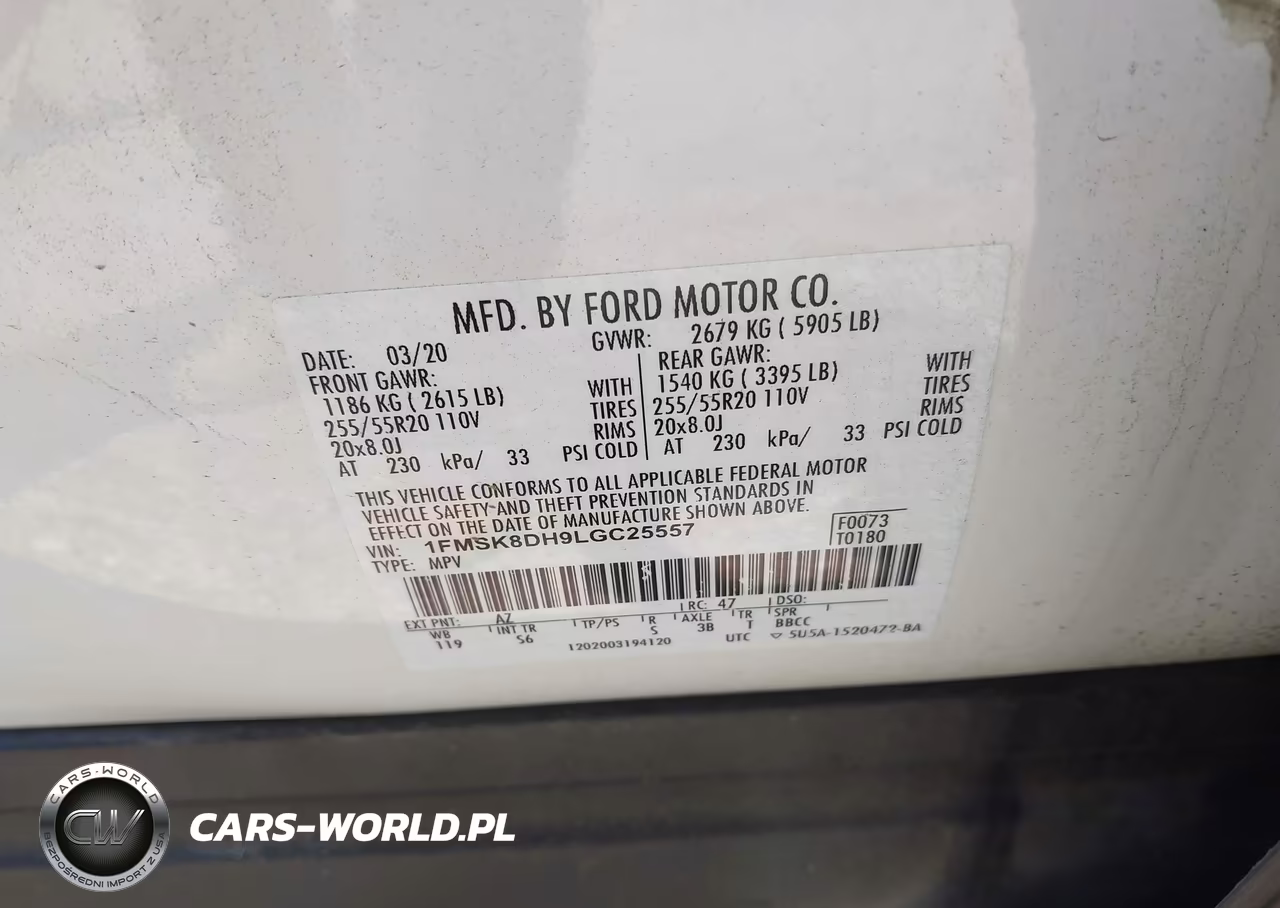 2020 Ford Explorer Xlt VIN:1FMSK8DH9LGC25557 - 9