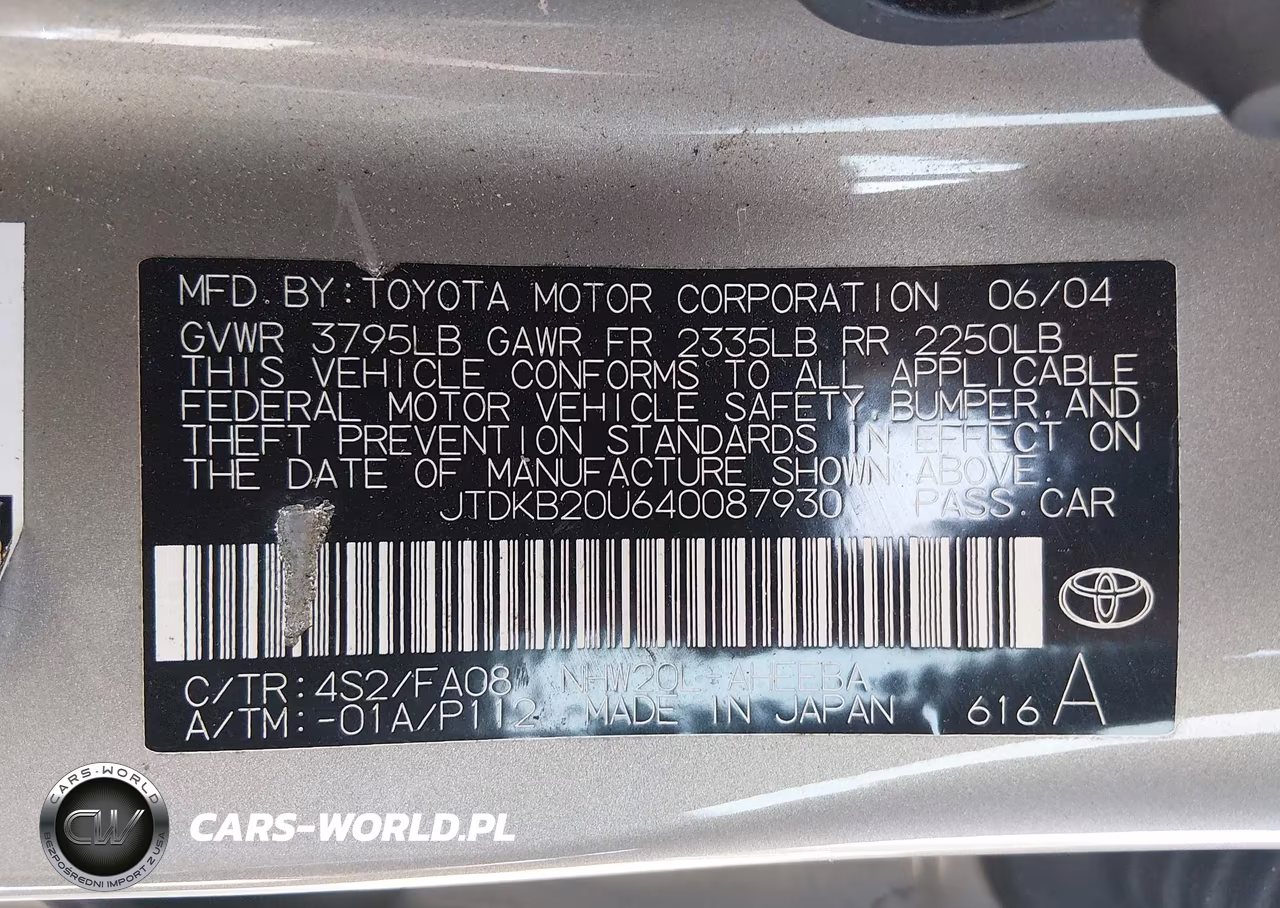 2004 Toyota Prius VIN:JTDKB20U640087930 - 9