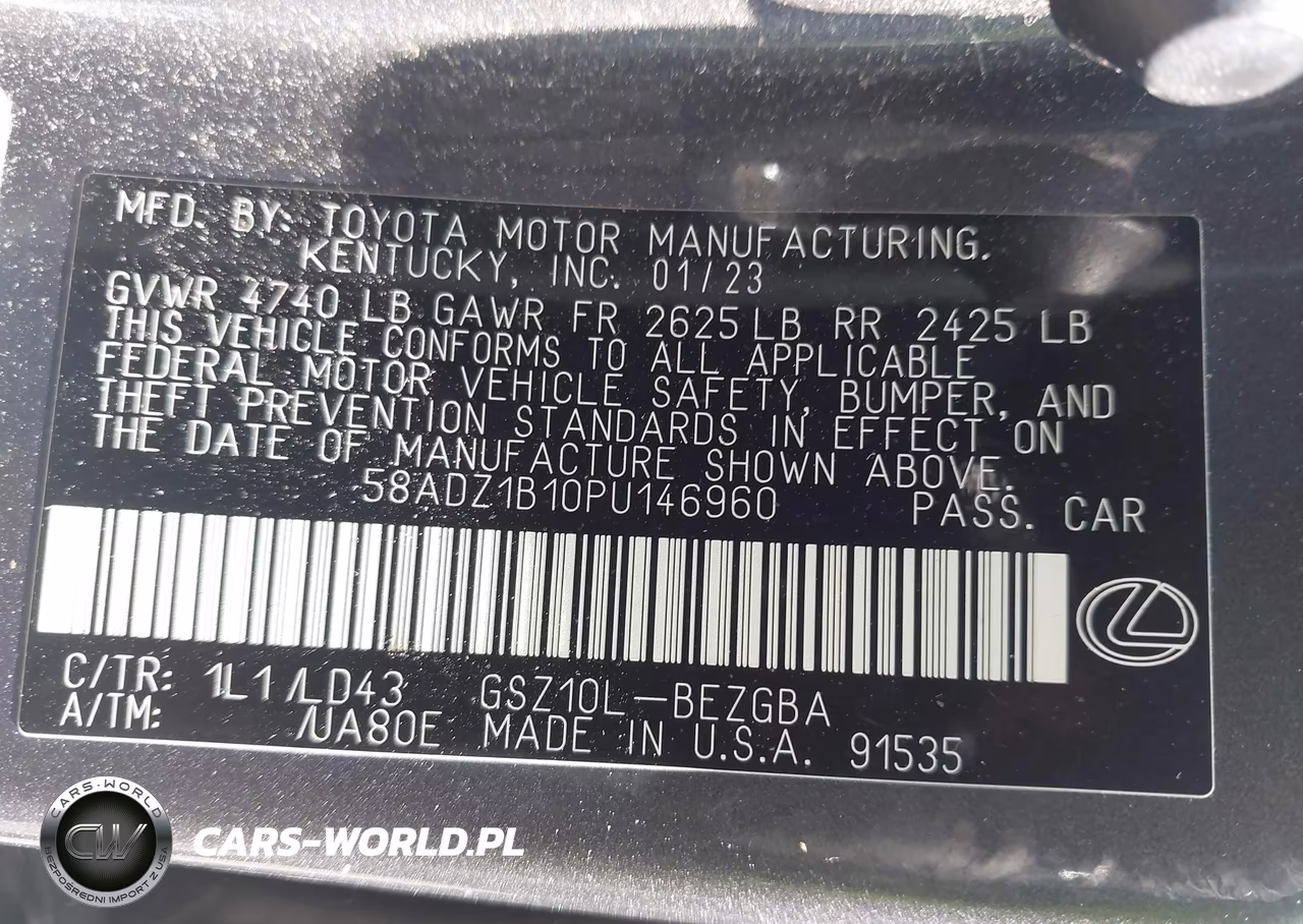 2023 Lexus Es 350 VIN:58ADZ1B10PU146960 - 9