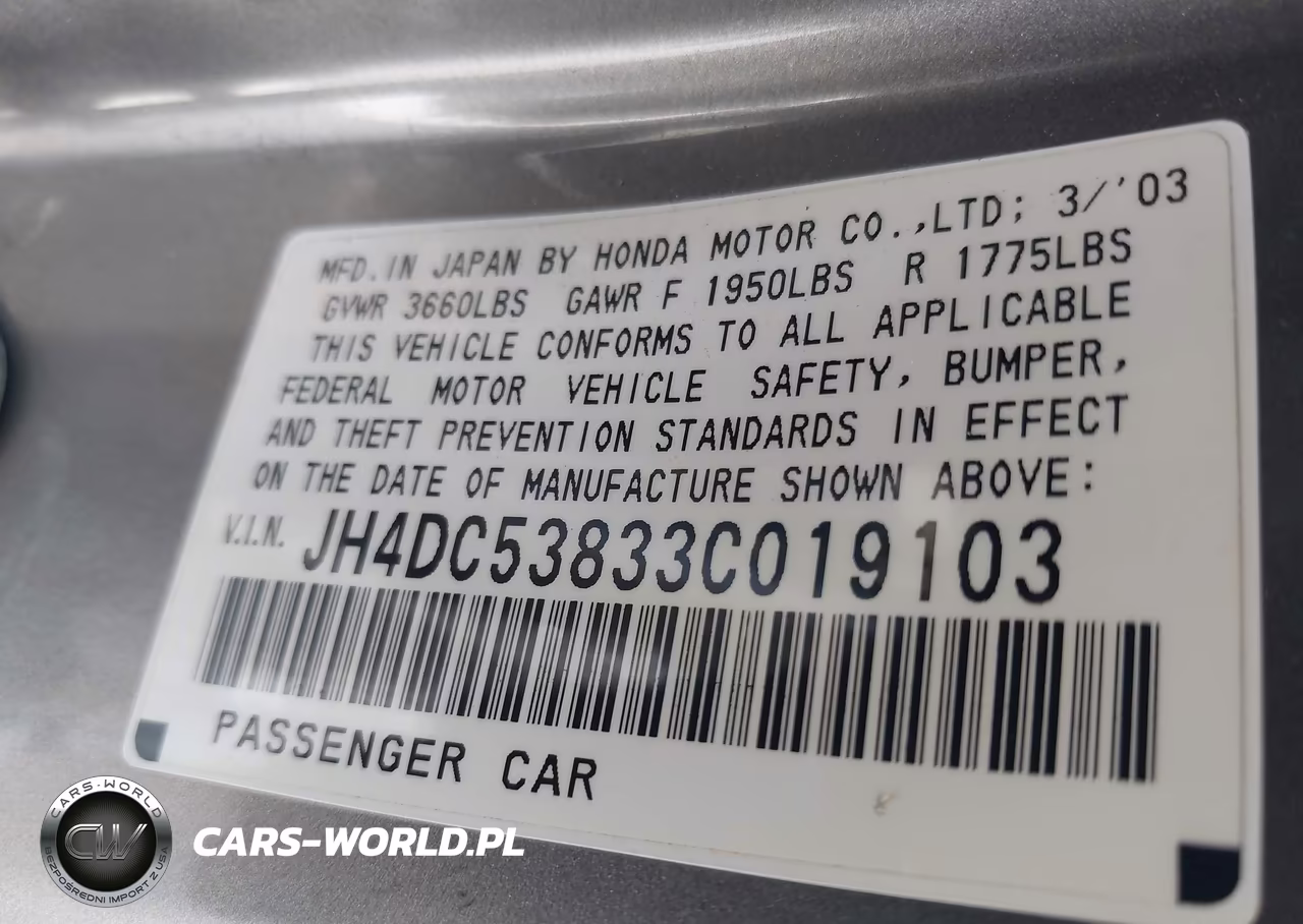 2003 Acura Rsx VIN:JH4DC53833C019103 - 9