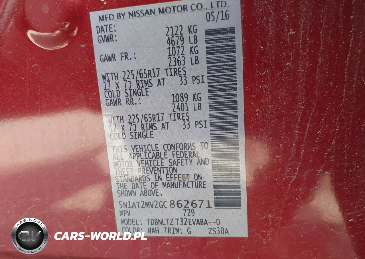 2016 Nissan Rogue Sv VIN:5N1AT2MV2GC862671 - 9