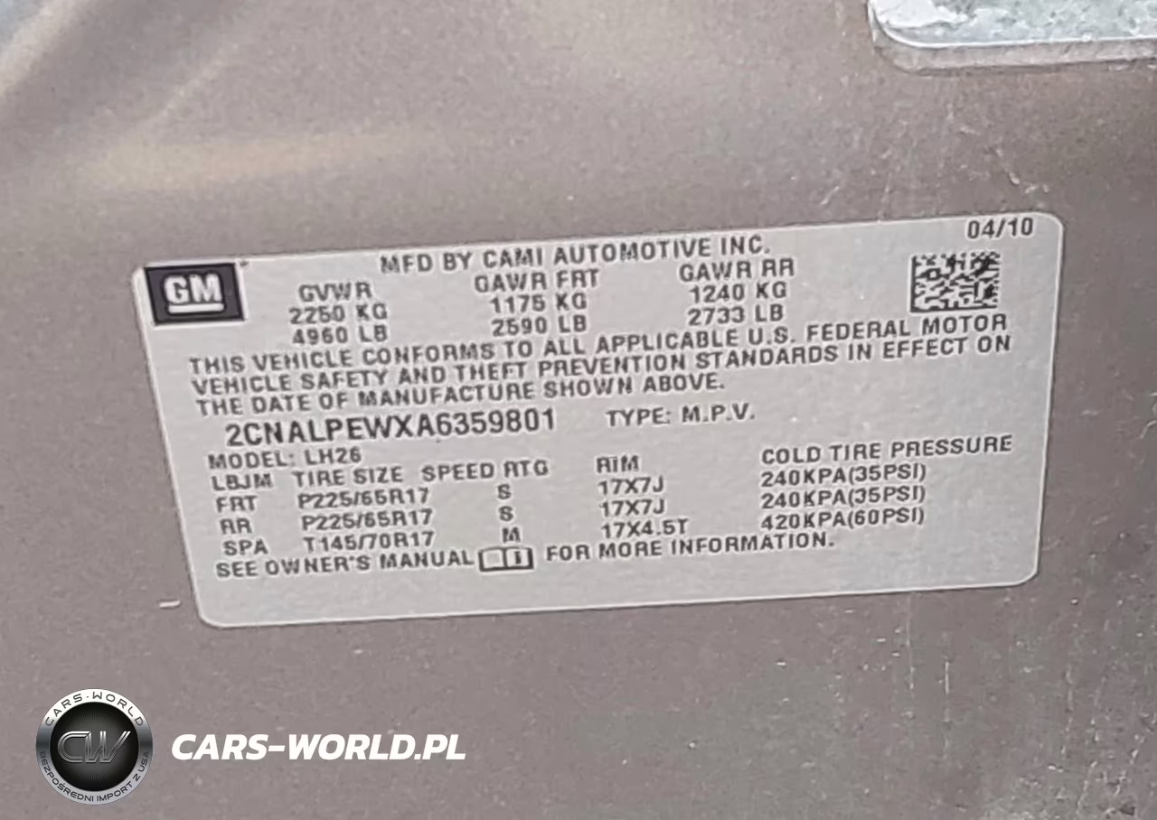 2010 Chevrolet Equinox Lt VIN:2CNALPEWXA6359801 - 9