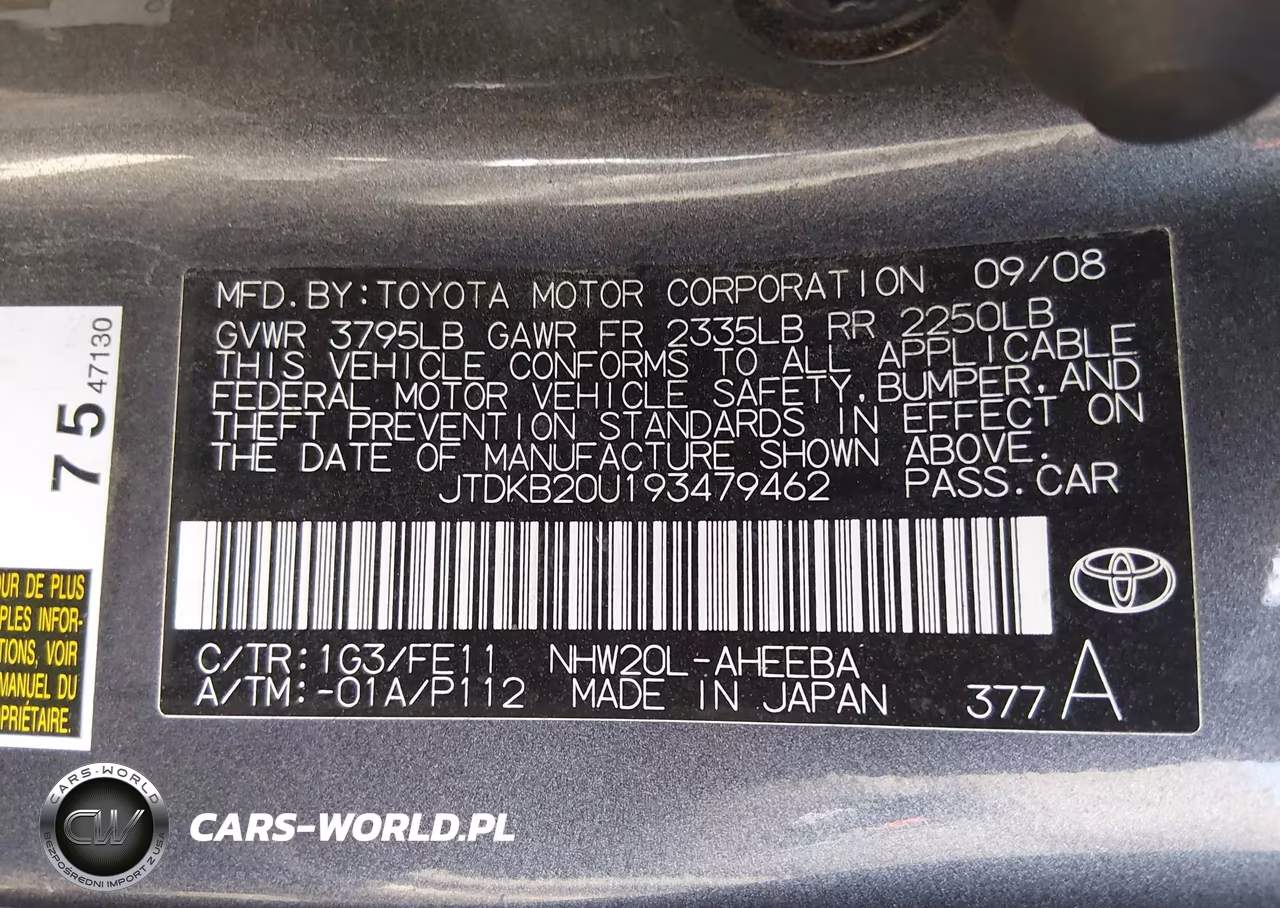 2009 Toyota Prius VIN:JTDKB20U193479462 - 9