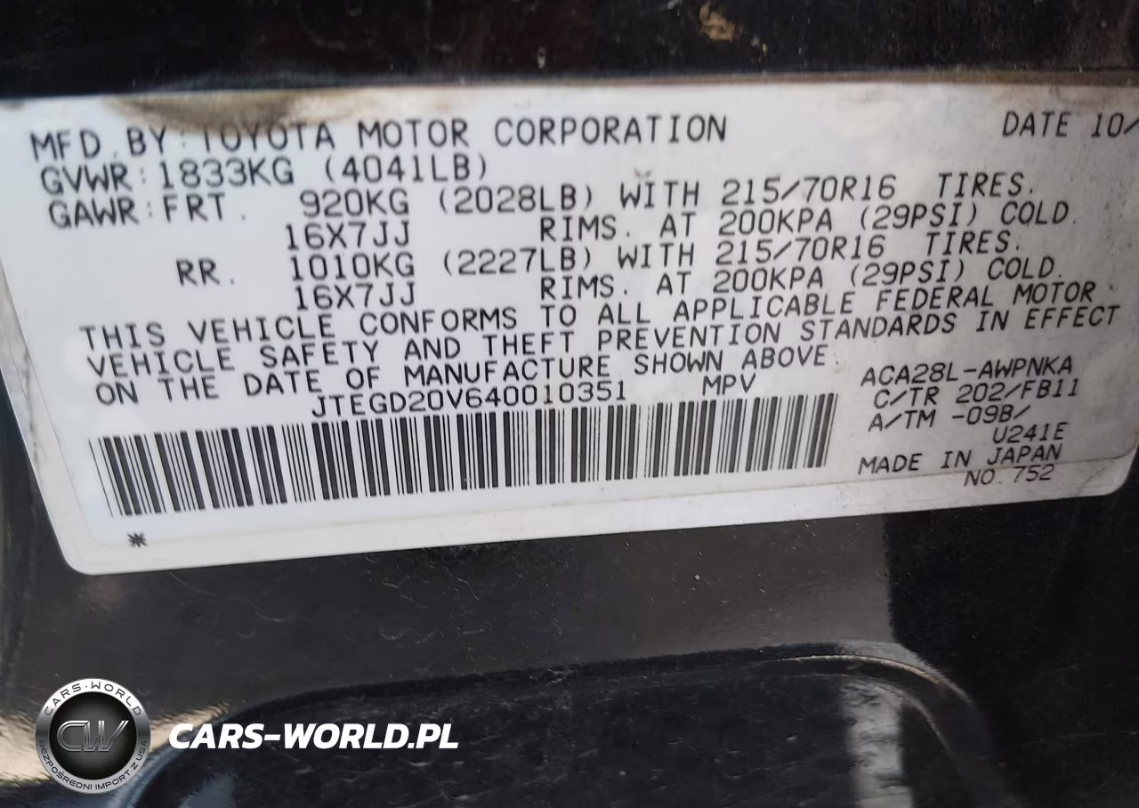 2004 Toyota Rav4 VIN:JTEGD20V640010351 - 9