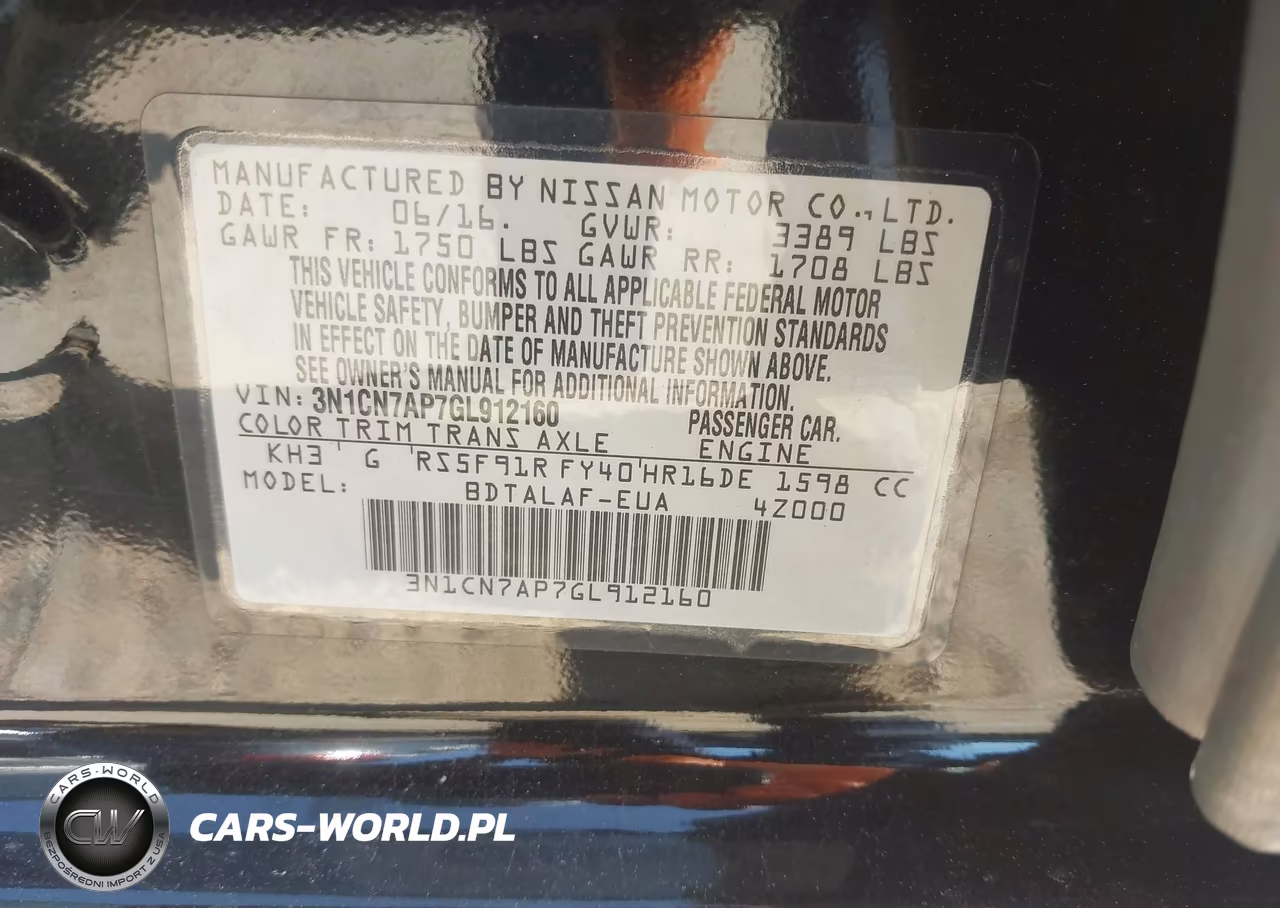 2016 Nissan Versa 1.6 S VIN:3N1CN7AP7GL912160 - 9