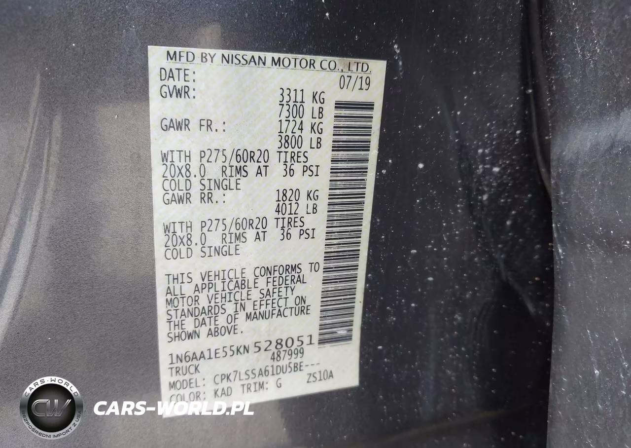 2019 Nissan Titan Sv VIN:1N6AA1E55KN528051 - 9