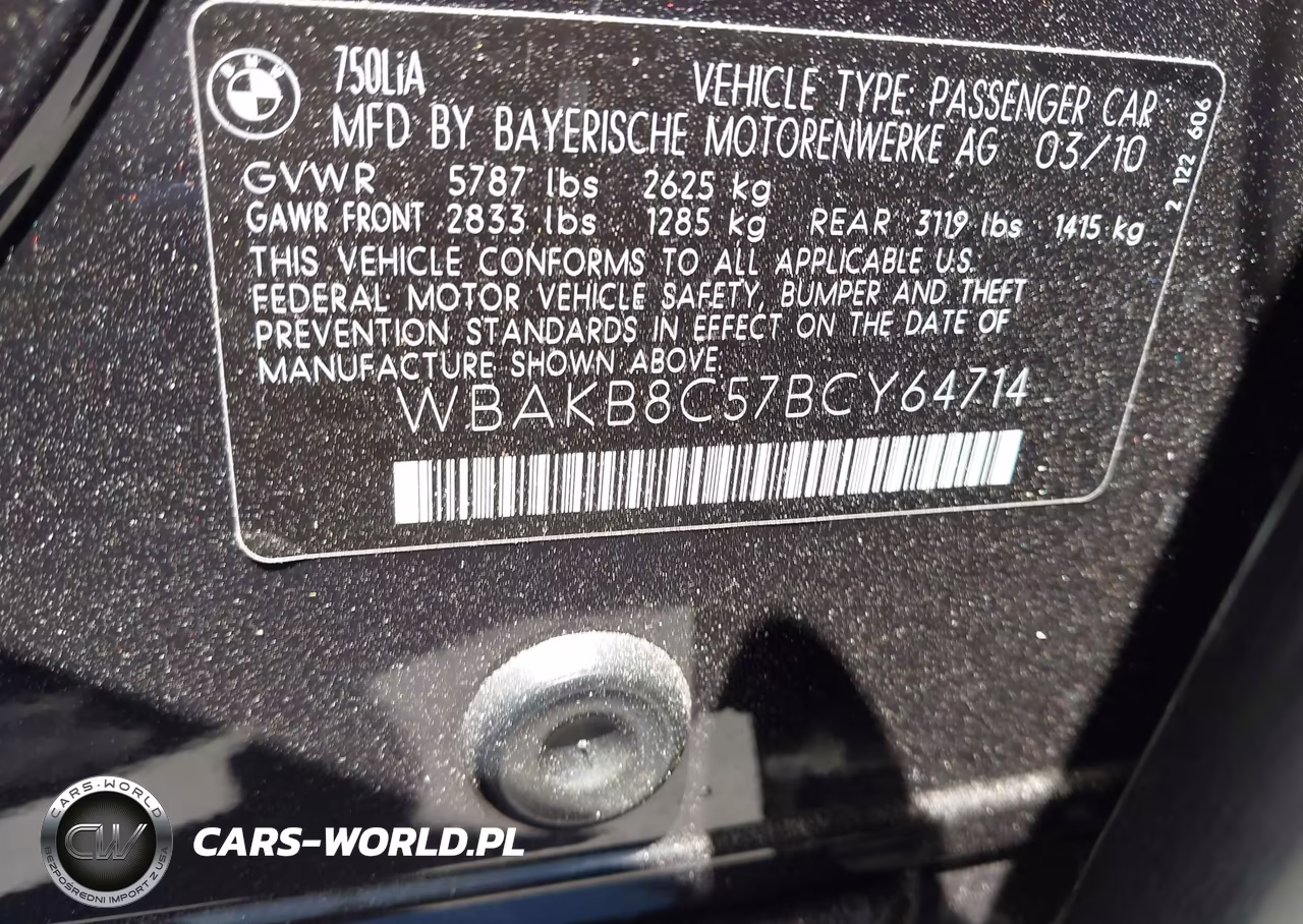 2011 BMW 750Li VIN:WBAKB8C57BCY64714 - 9