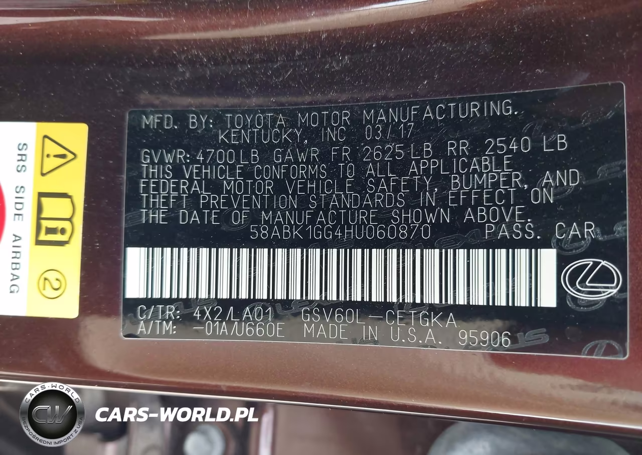 2017 Lexus Es 350 VIN:58ABK1GG4HU060870 - 9