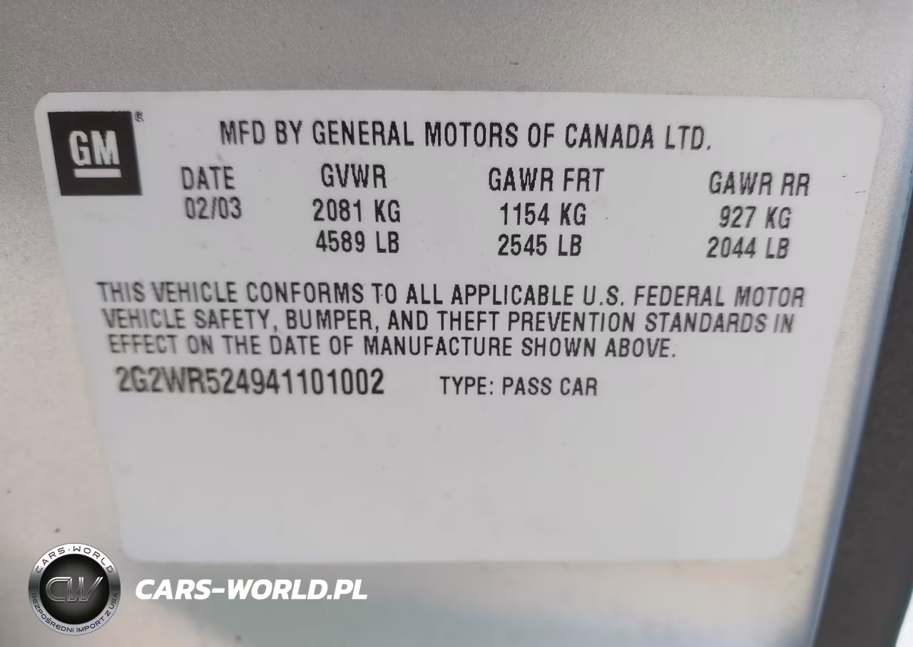 2004 Pontiac Grand Prix Gtp VIN:2G2WR524941101002 - 9