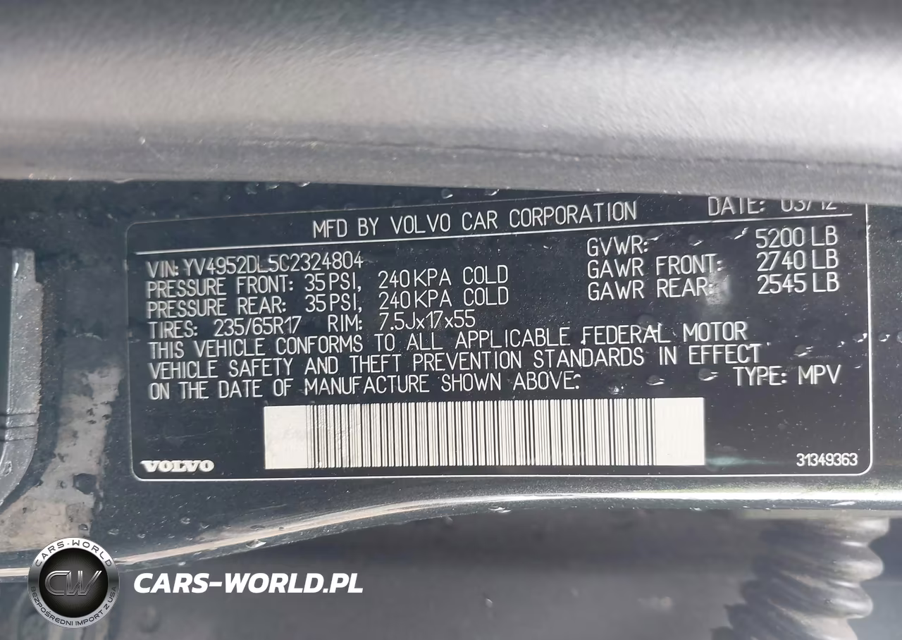 2012 Volvo Xc60 3.2-3.2 Platinum-3.2 Premier-3.2L Premier Plus VIN:YV4952DL5C2324804 - 9