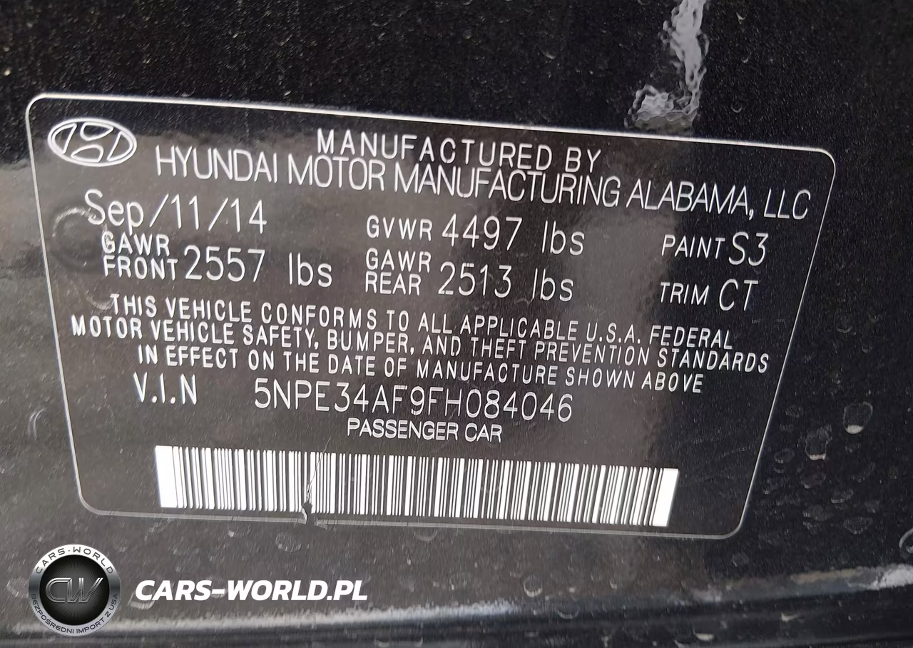 2015 Hyundai Sonata Limited VIN:5NPE34AF9FH084046 - 9