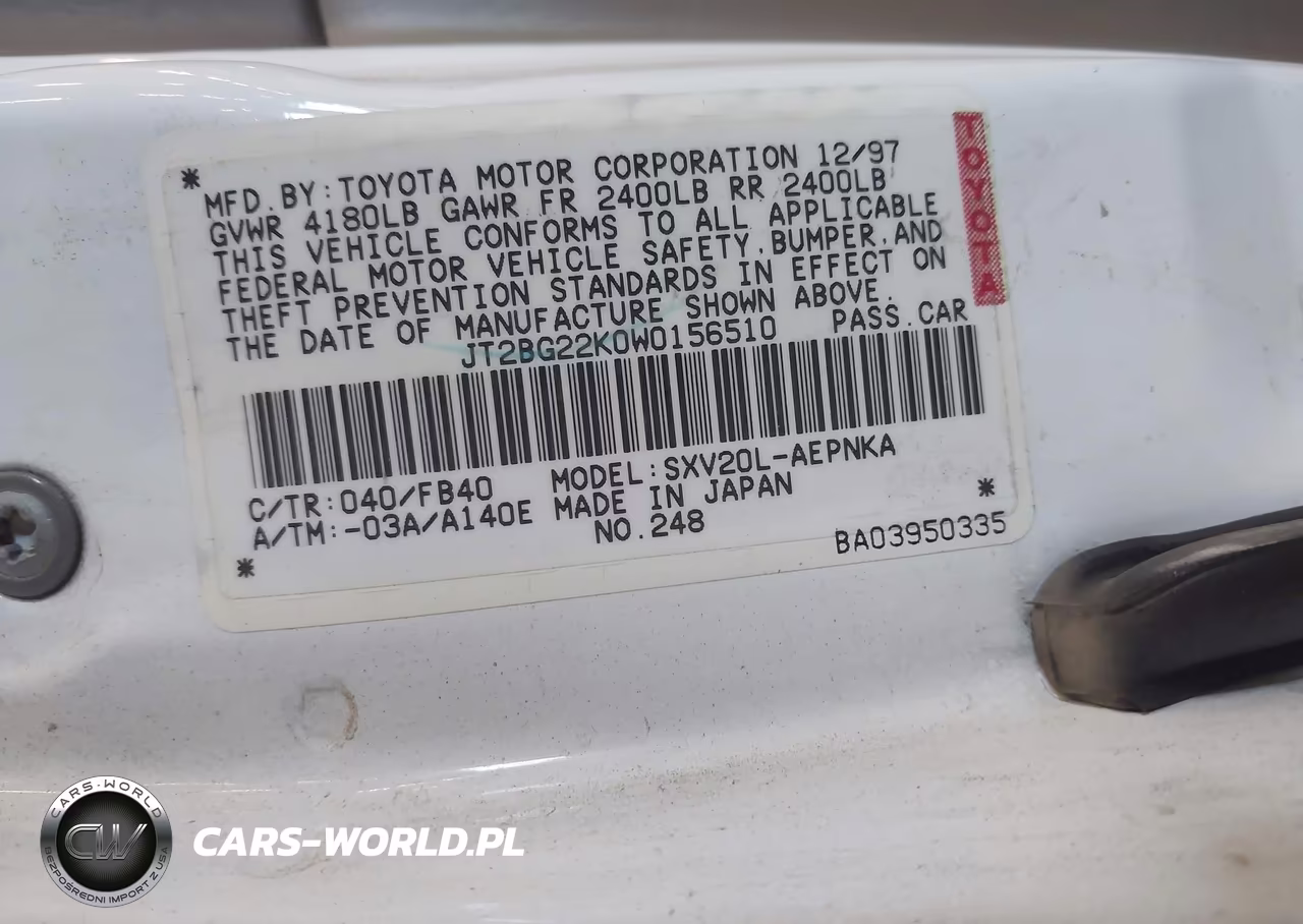 1998 Toyota Camry Le VIN:JT2BG22K0W0156510 - 9