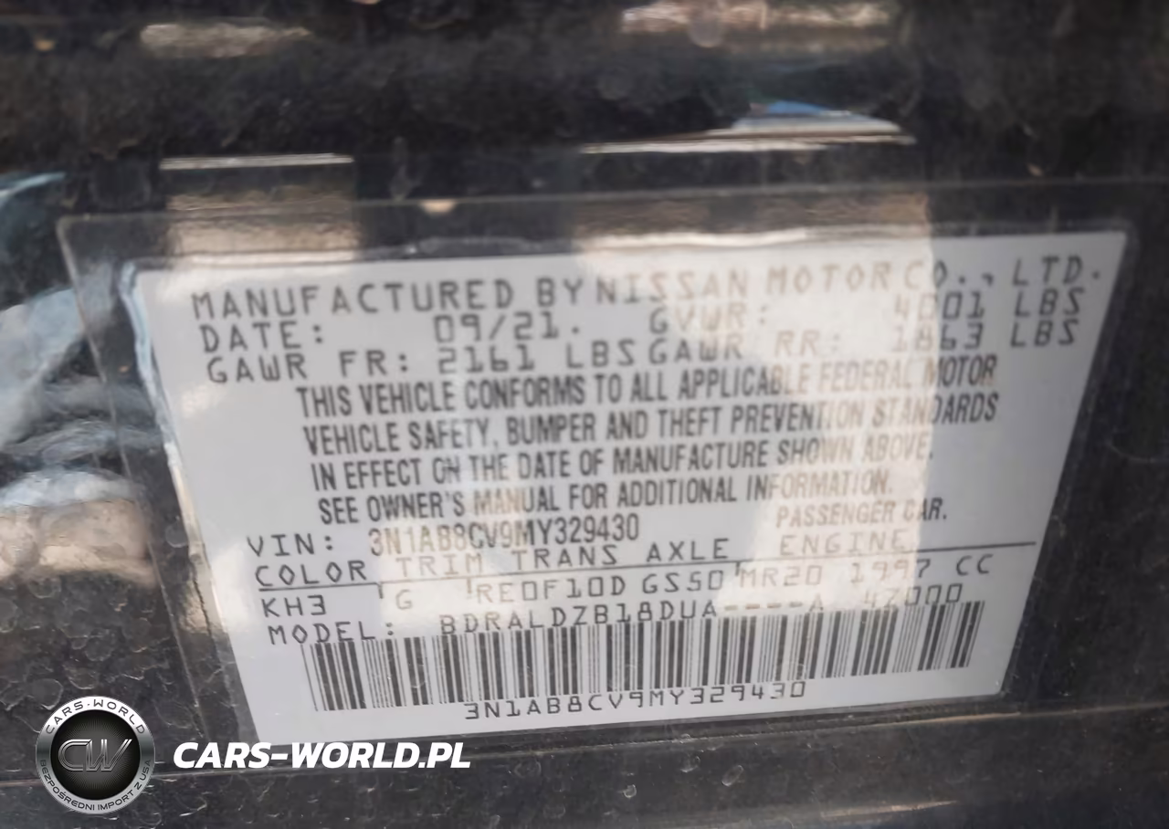 2021 Nissan Sentra Sv Xtronic Cvt VIN:3N1AB8CV9MY329430 - 9