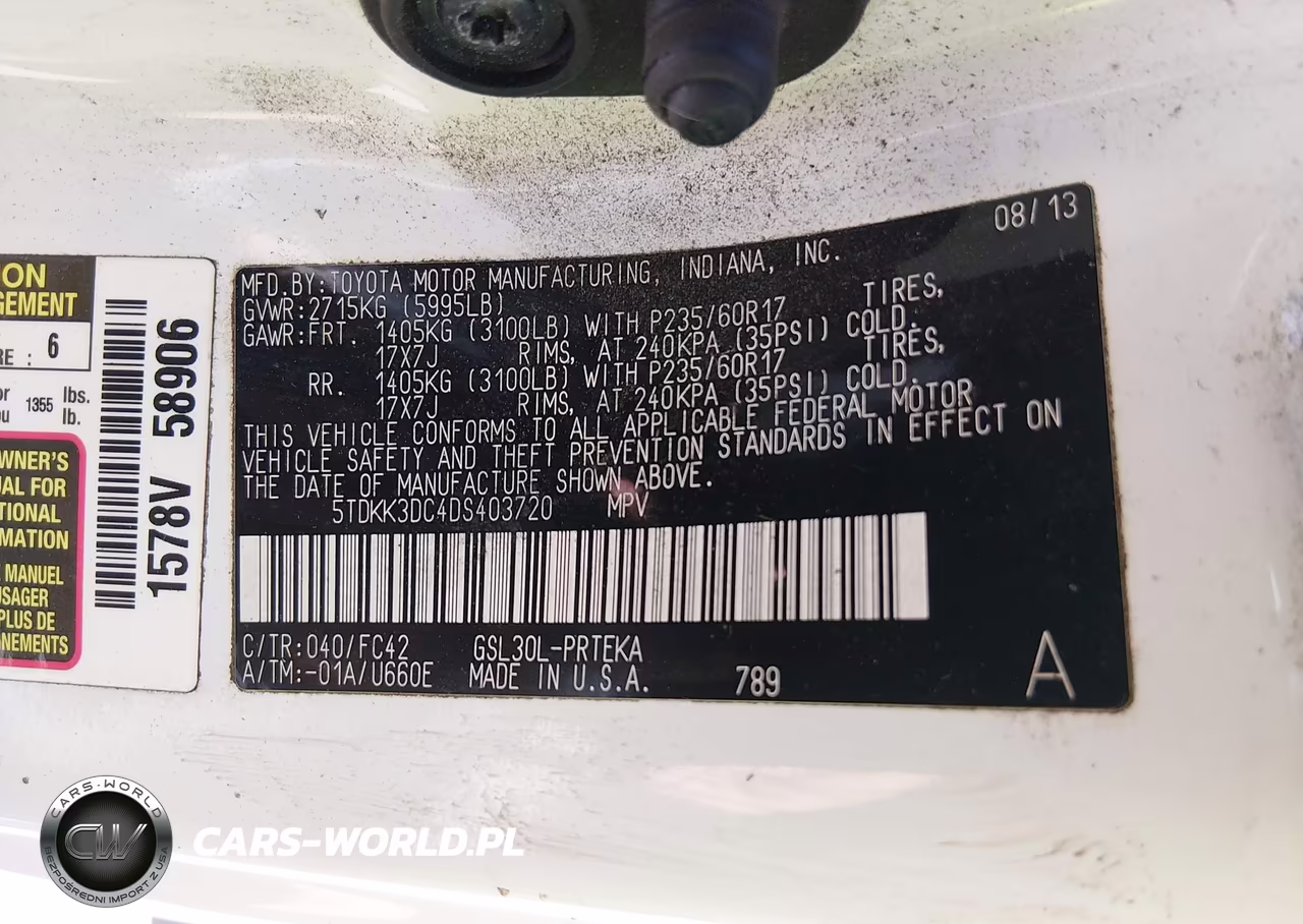 2013 Toyota Sienna Le V6 8 Passenger VIN:5TDKK3DC4DS403720 - 9