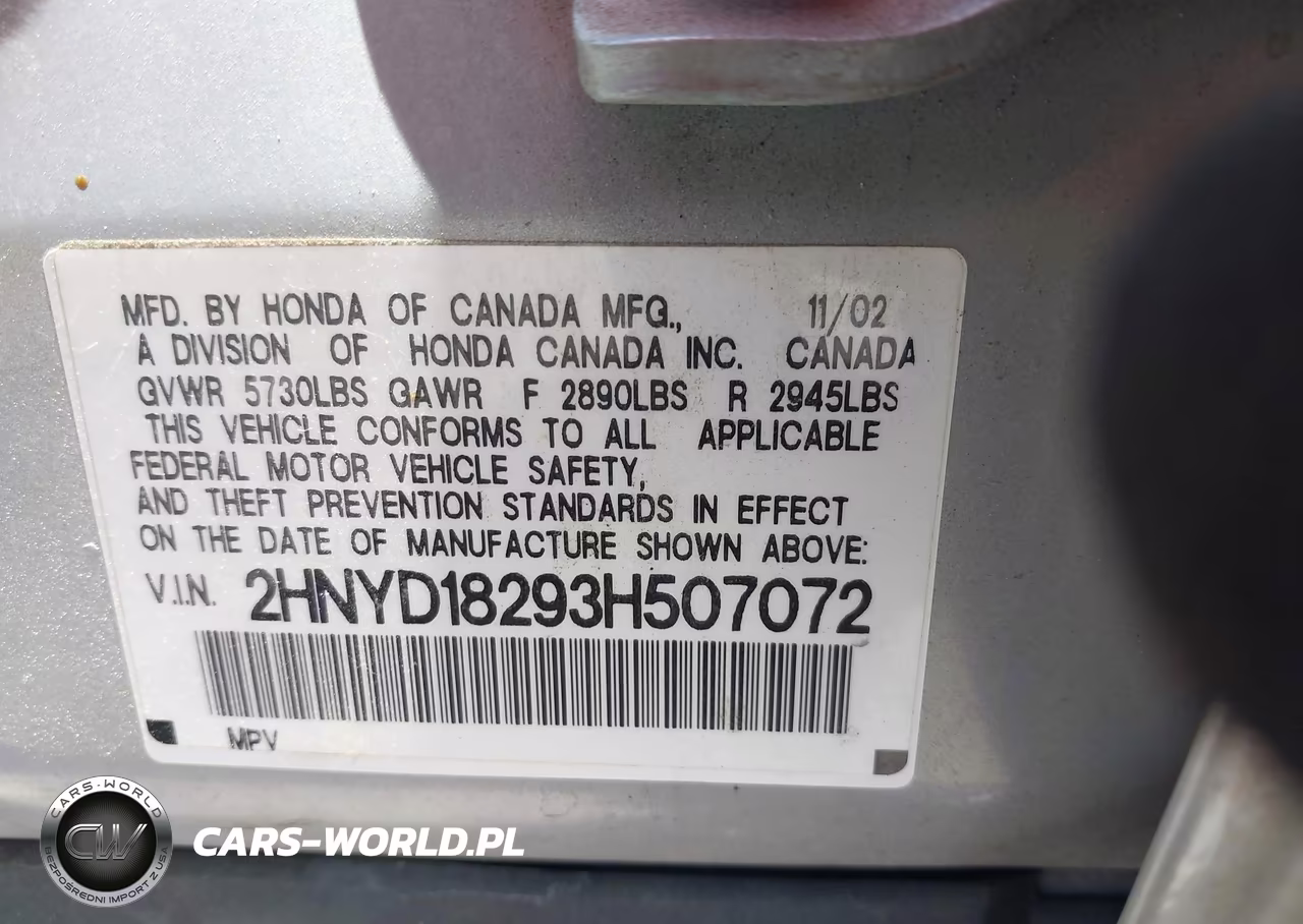 2003 Acura Mdx VIN:2HNYD18293H507072 - 9