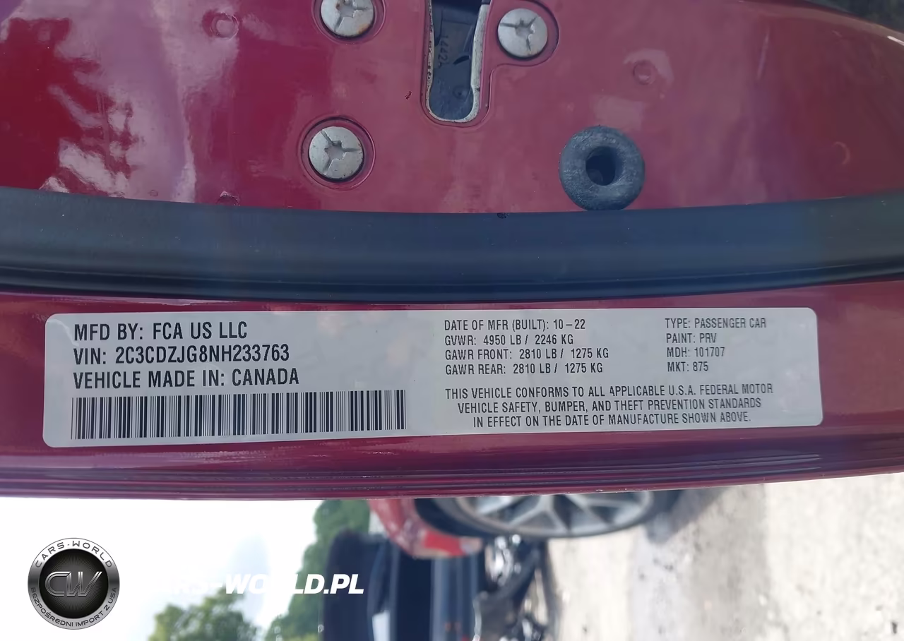 2022 Dodge Challenger Gt VIN:2C3CDZJG8NH233763 - 9