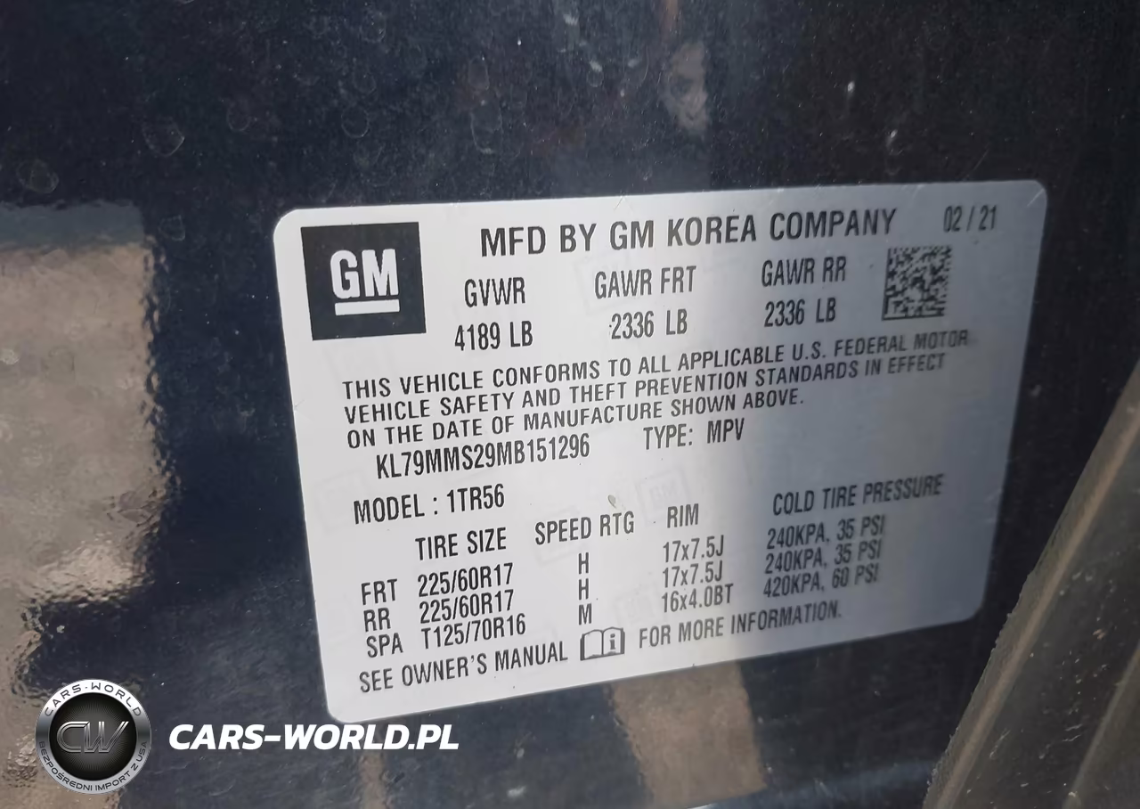 2021 Chevrolet Trailblazer Fwd Ls VIN:KL79MMS29MB151296 - 9