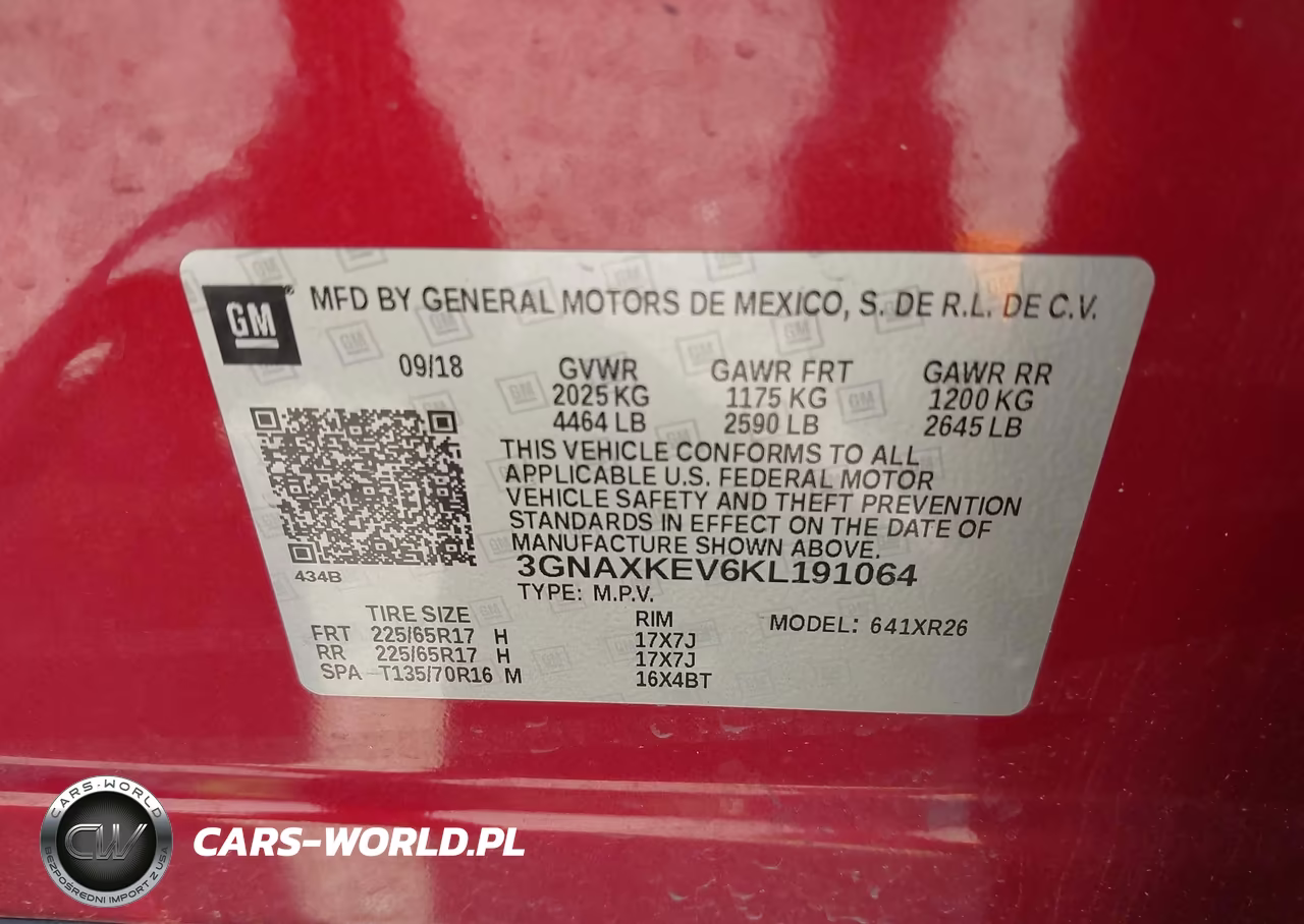2019 Chevrolet Equinox Lt VIN:3GNAXKEV6KL191064 - 9