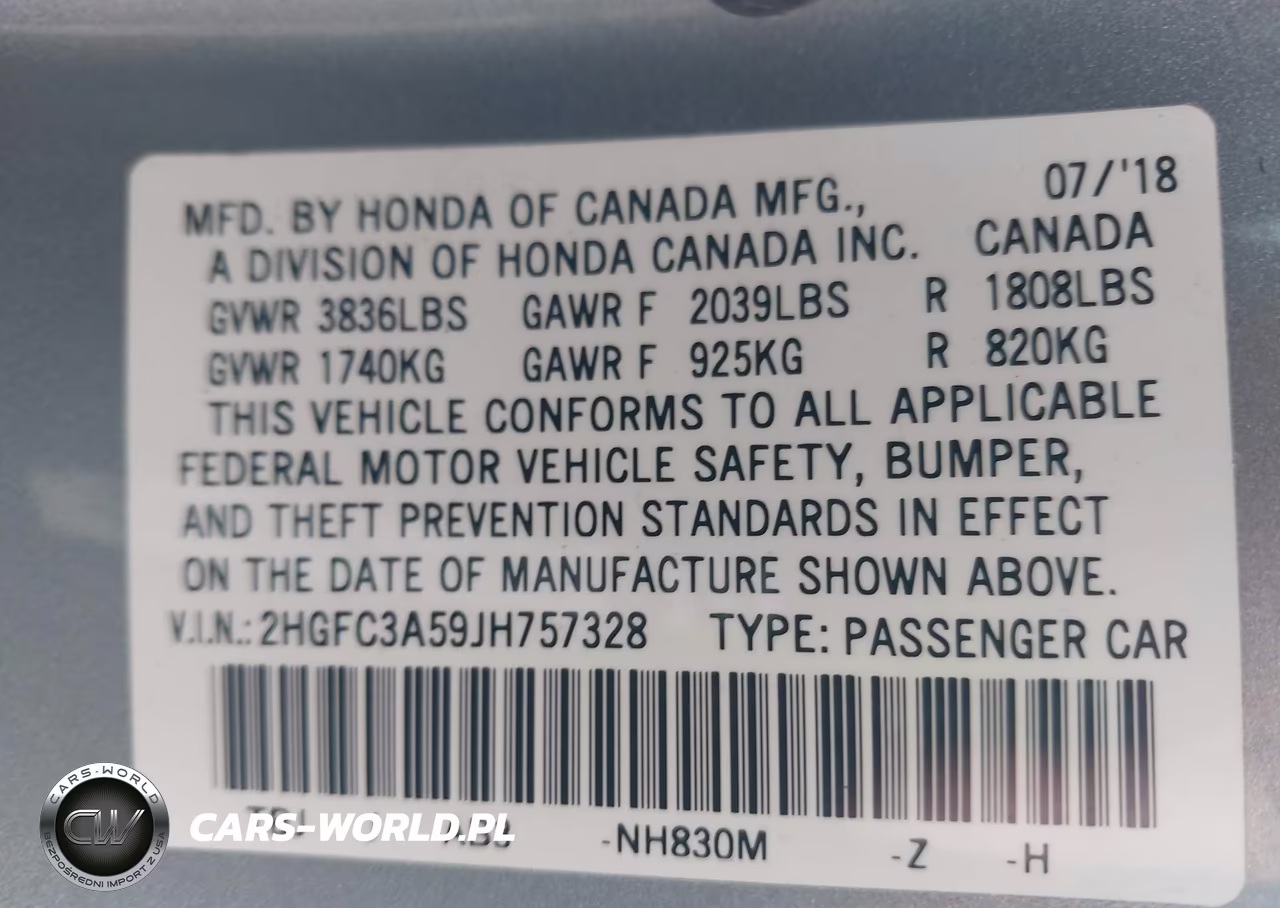 2018 Honda Civic Si VIN:2HGFC3A59JH757328 - 9