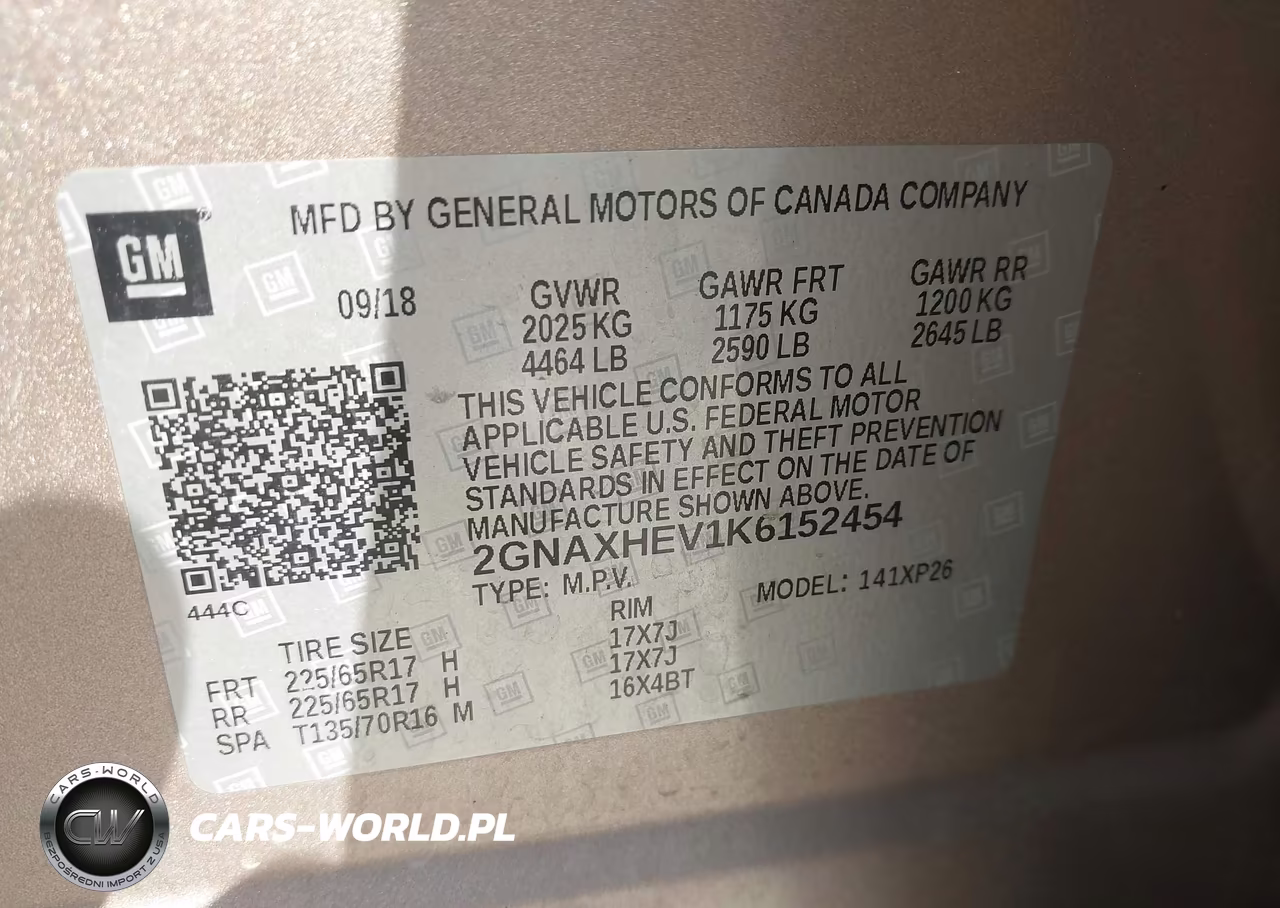 2019 Chevrolet Equinox Ls VIN:2GNAXHEV1K6152454 - 9