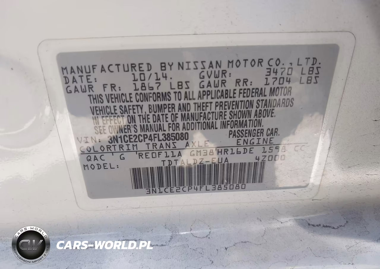 2015 Nissan Versa Note Sv VIN:3N1CE2CP4FL385080 - 9