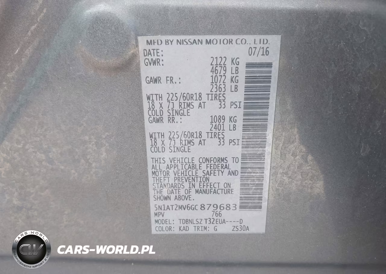 2016 Nissan Rogue Sl VIN:5N1AT2MV6GC879683 - 9