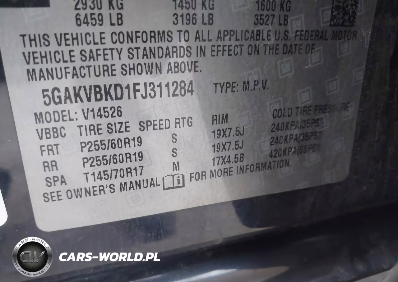 2015 Buick Enclave Leather VIN:5GAKVBKD1FJ311284 - 9