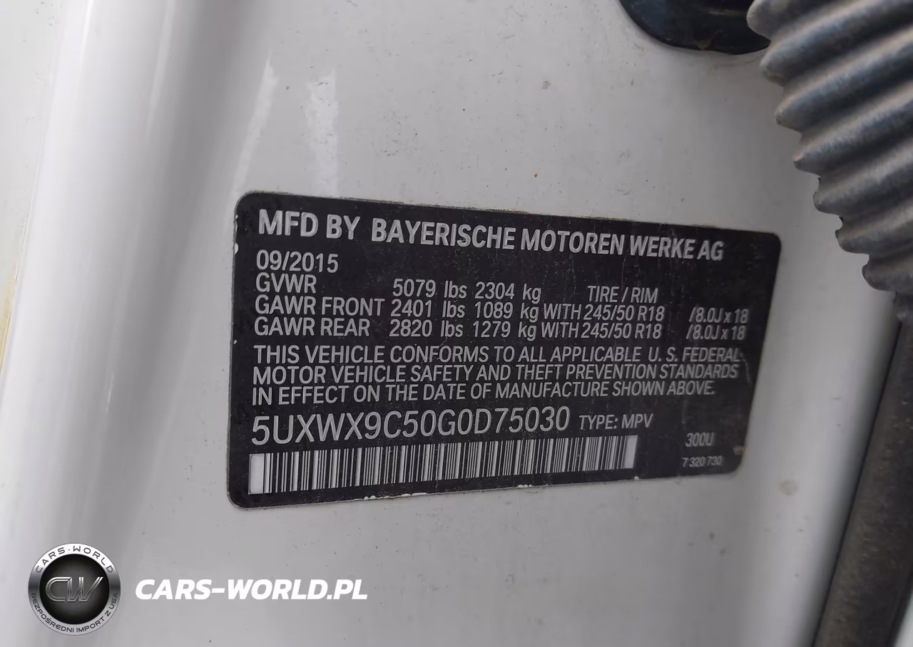 2016 BMW X3 xDrive28I VIN:5UXWX9C50G0D75030 - 9