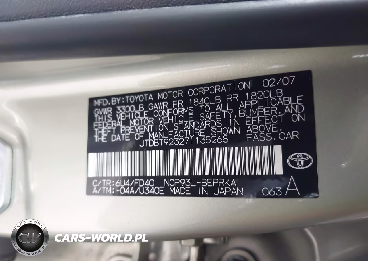 2007 Toyota Yaris VIN:JTDBT923271135268 - 9