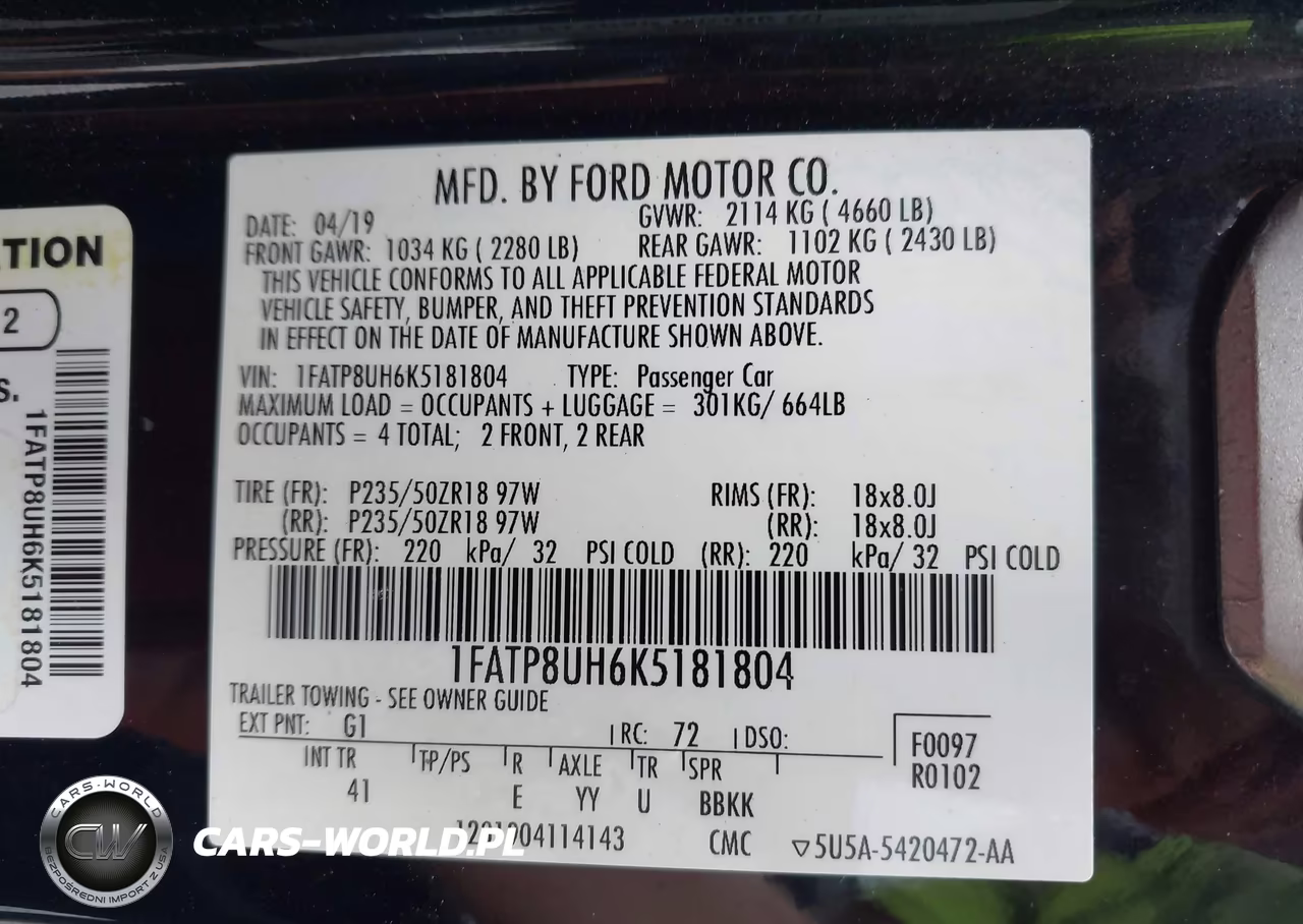 2019 Ford Mustang Ecoboost Premium VIN:1FATP8UH6K5181804 - 9