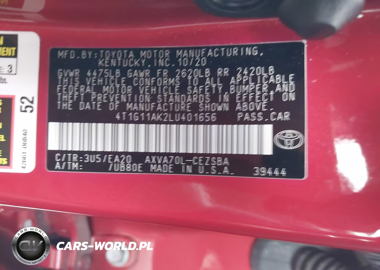 2020 Toyota Camry Se VIN:4T1G11AK2LU401656 - 9