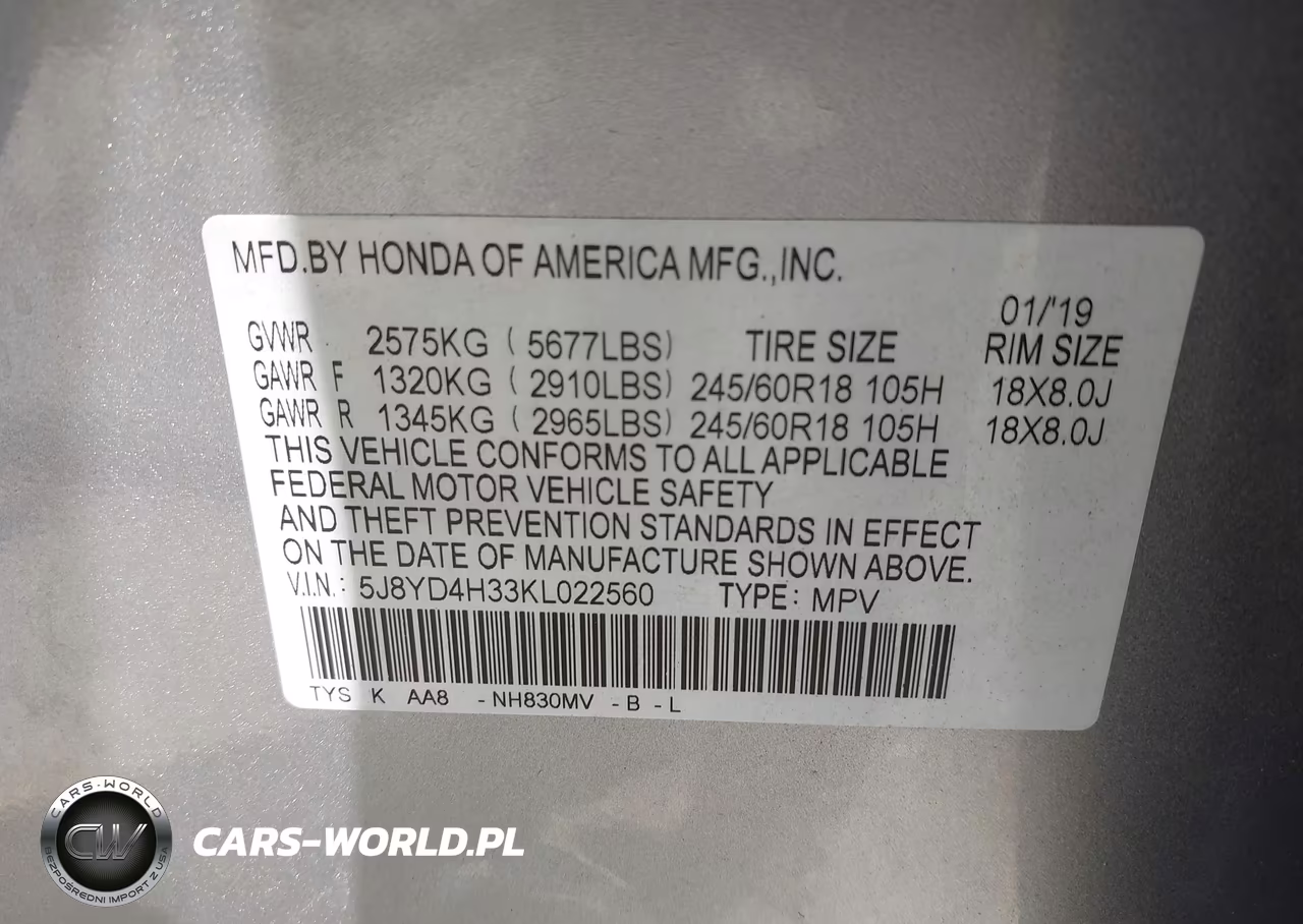 2019 Acura Mdx Standard VIN:5J8YD4H33KL022560 - 9