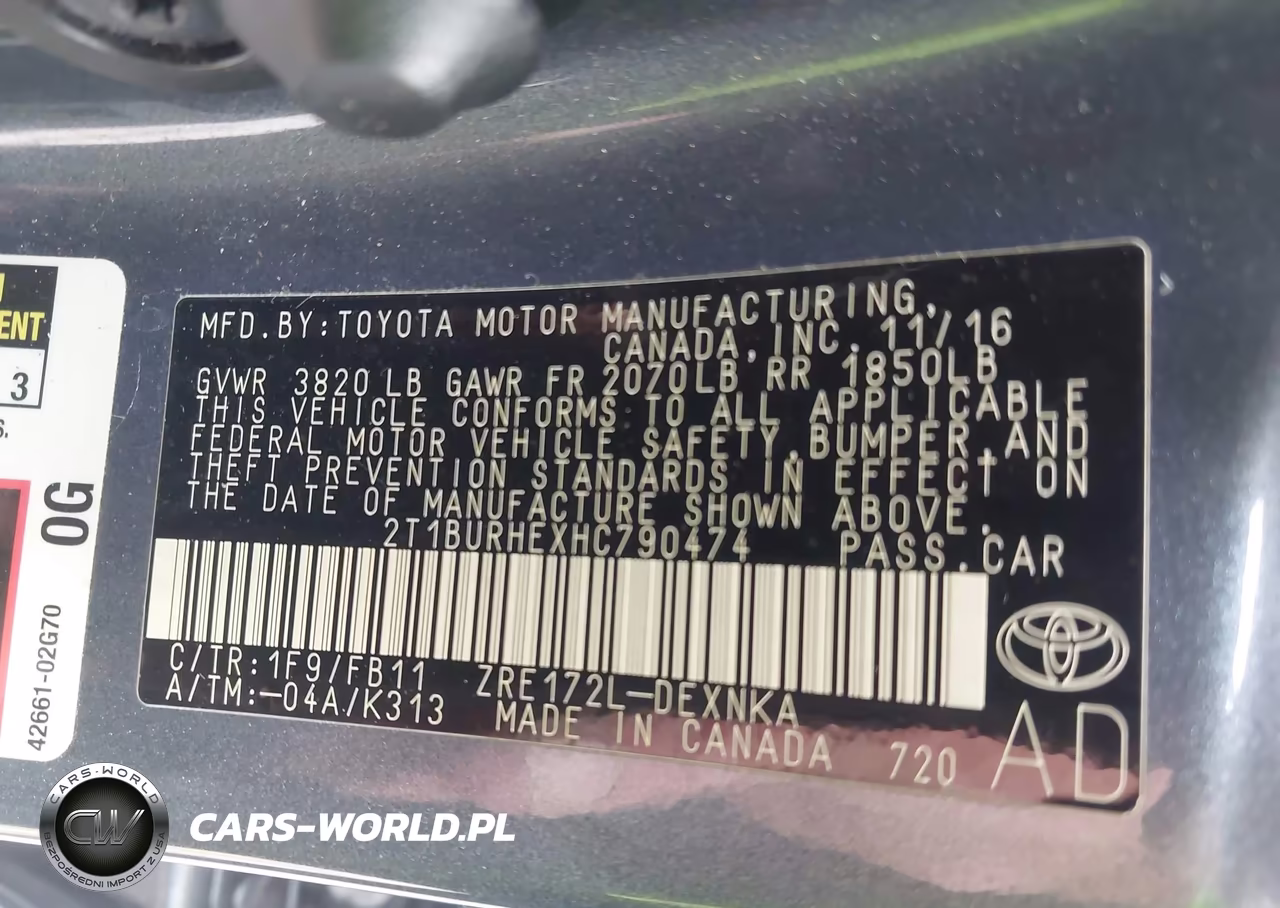 2017 Toyota Corolla Le VIN:2T1BURHEXHC790474 - 9