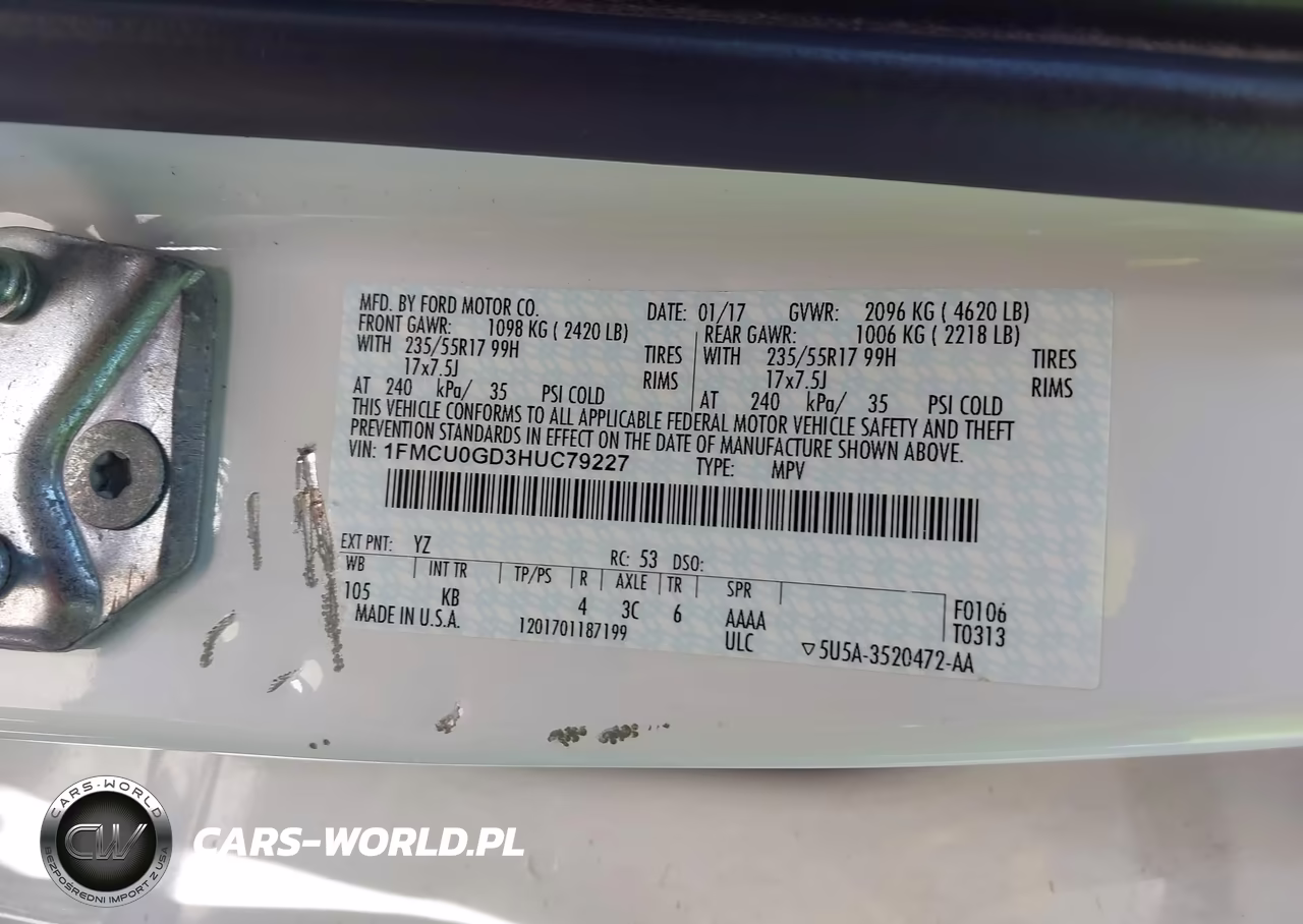 2017 Ford Escape Se VIN:1FMCU0GD3HUC79227 - 9