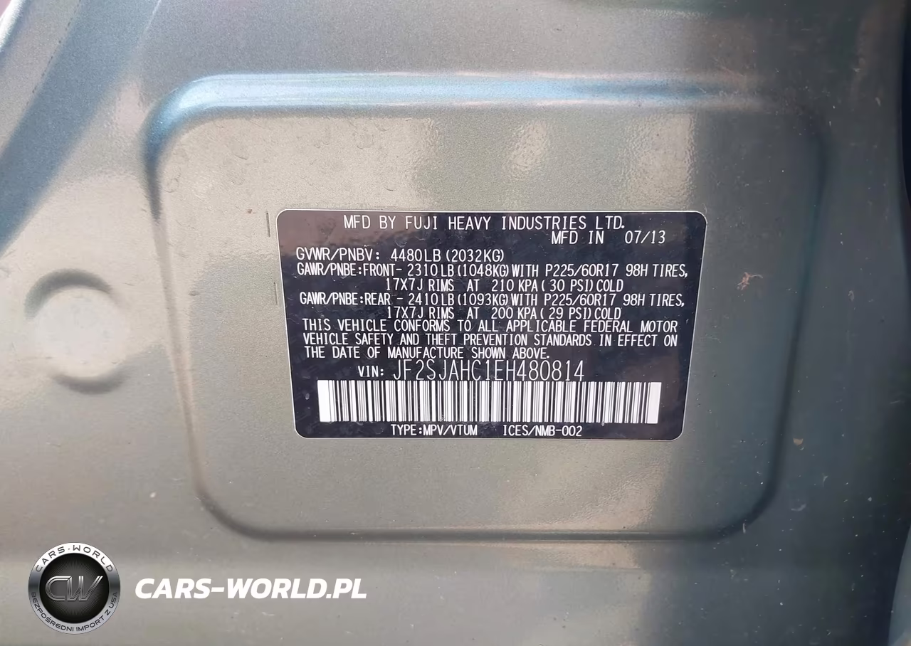 2014 Subaru Forester 2.5I Limited VIN:JF2SJAHC1EH480814 - 9