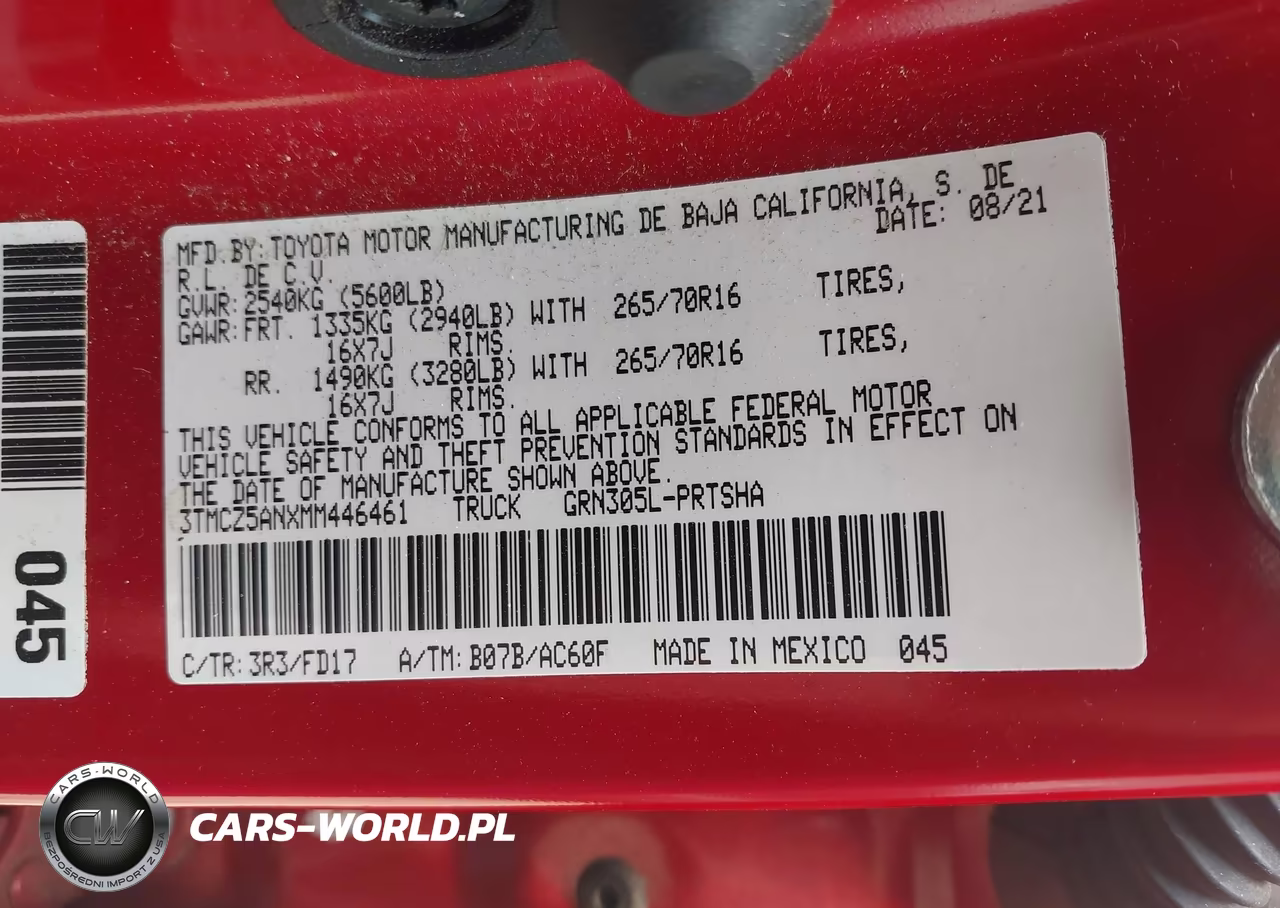 2021 Toyota Tacoma Trd Off-Road VIN:3TMCZ5ANXMM446461 - 9