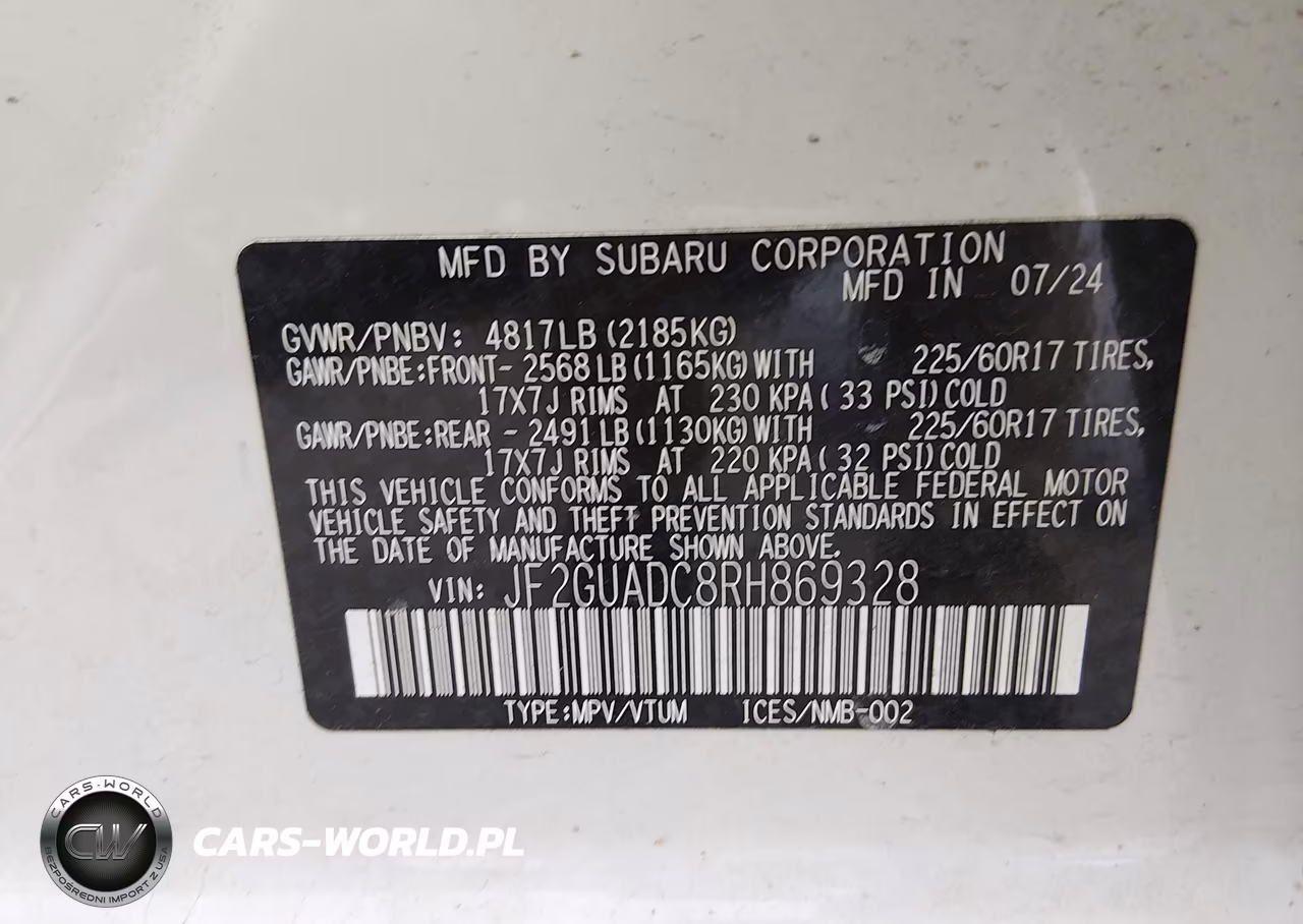 2024 Subaru Crosstrek Premium VIN:JF2GUADC8RH869328 - 9