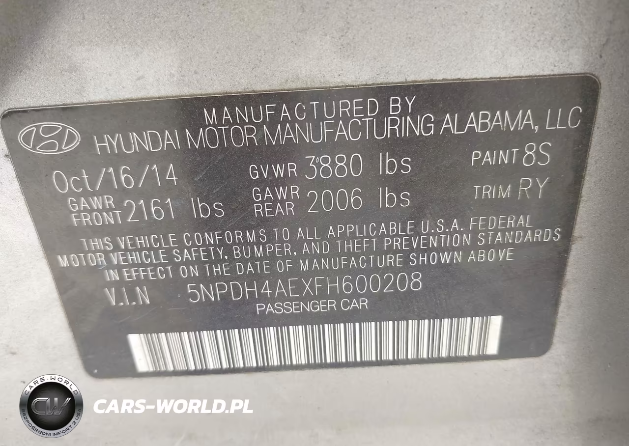 2015 Hyundai Elantra Se VIN:5NPDH4AEXFH600208 - 9