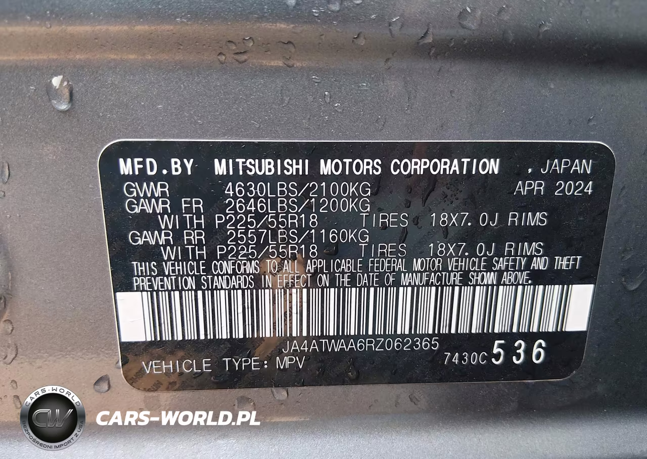 2024 Mitsubishi Eclipse Cross Se S-Awc-Sel S-Awc VIN:JA4ATWAA6RZ062365 - 9