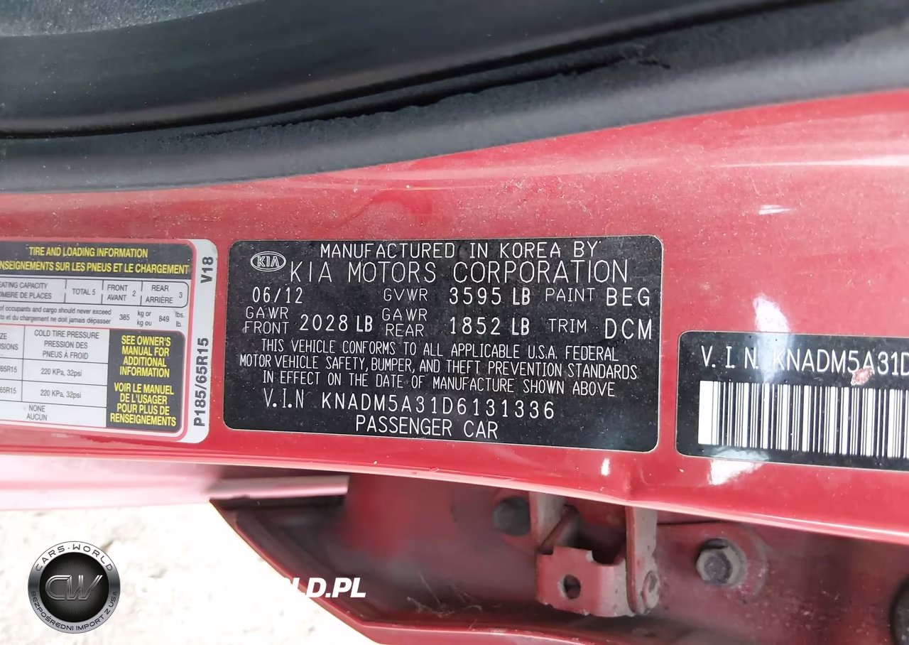 2013 Kia Rio Lx VIN:KNADM5A31D6131336 - 9
