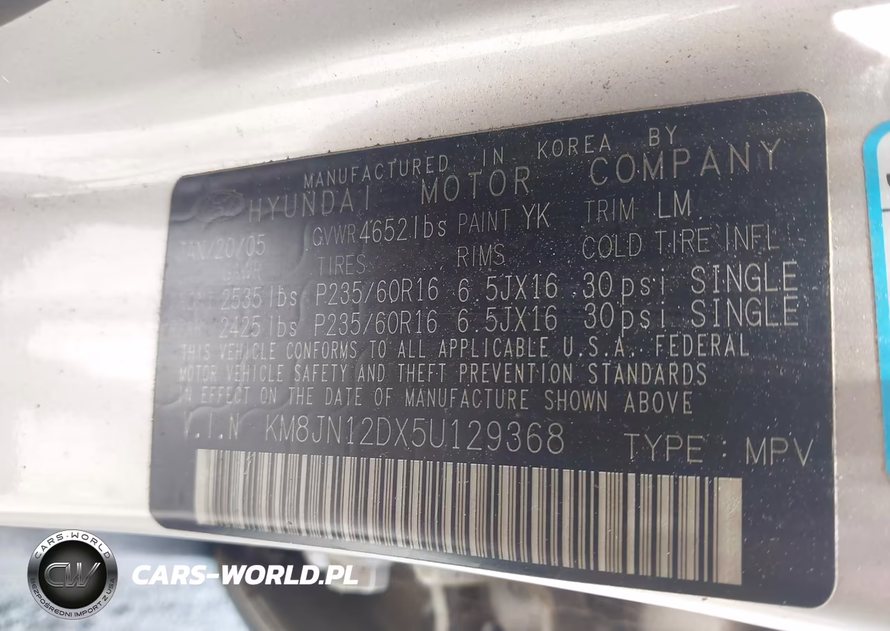 2005 Hyundai Tucson Gls-Lx VIN:KM8JN12DX5U129368 - 9